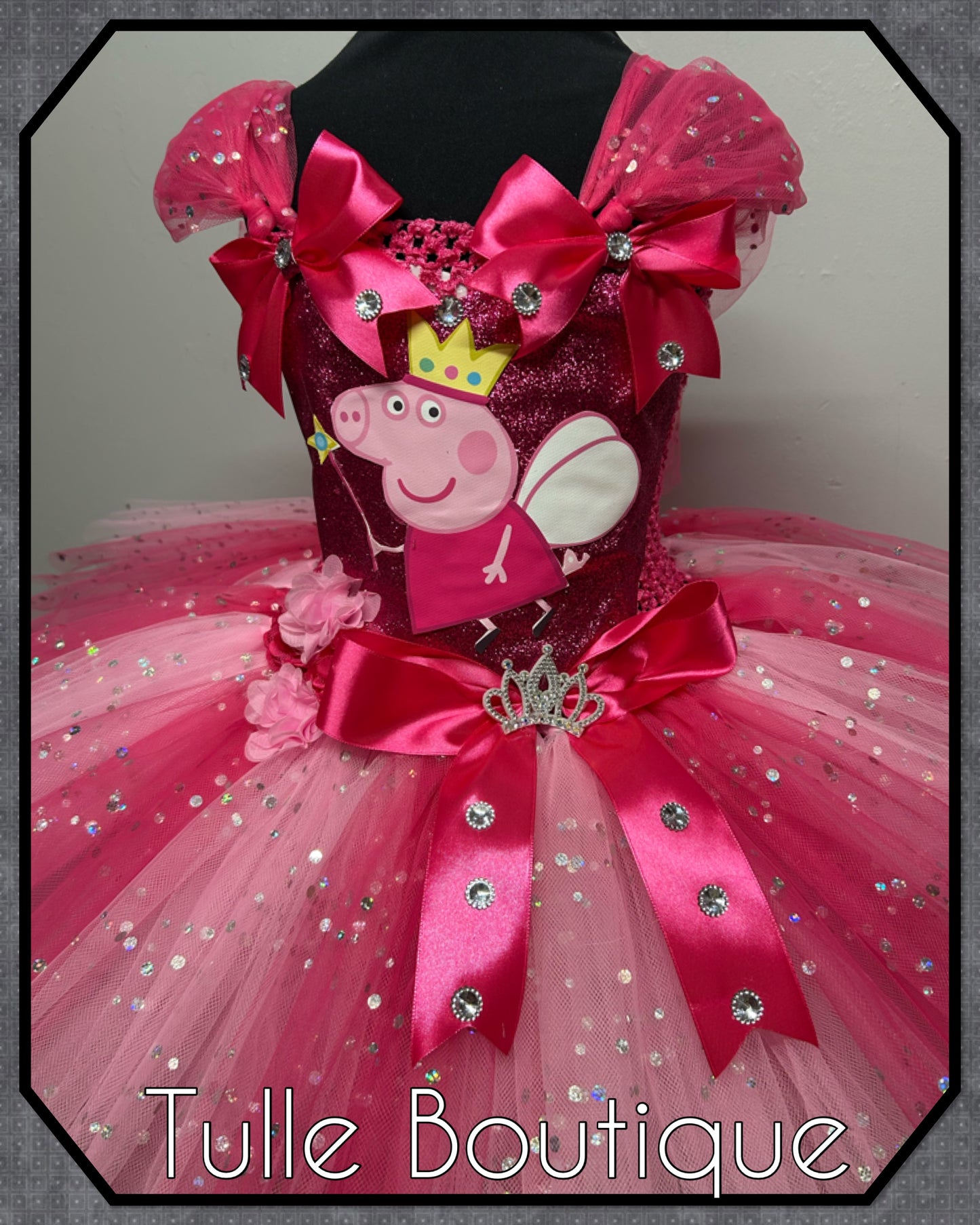 Girls toddlers Hotpink Peppa pig tutu birthday party dress