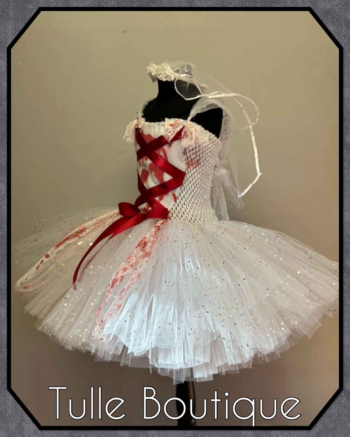 Girls Toddlers Zombie Bride dead bride dress halloween party tutu dress