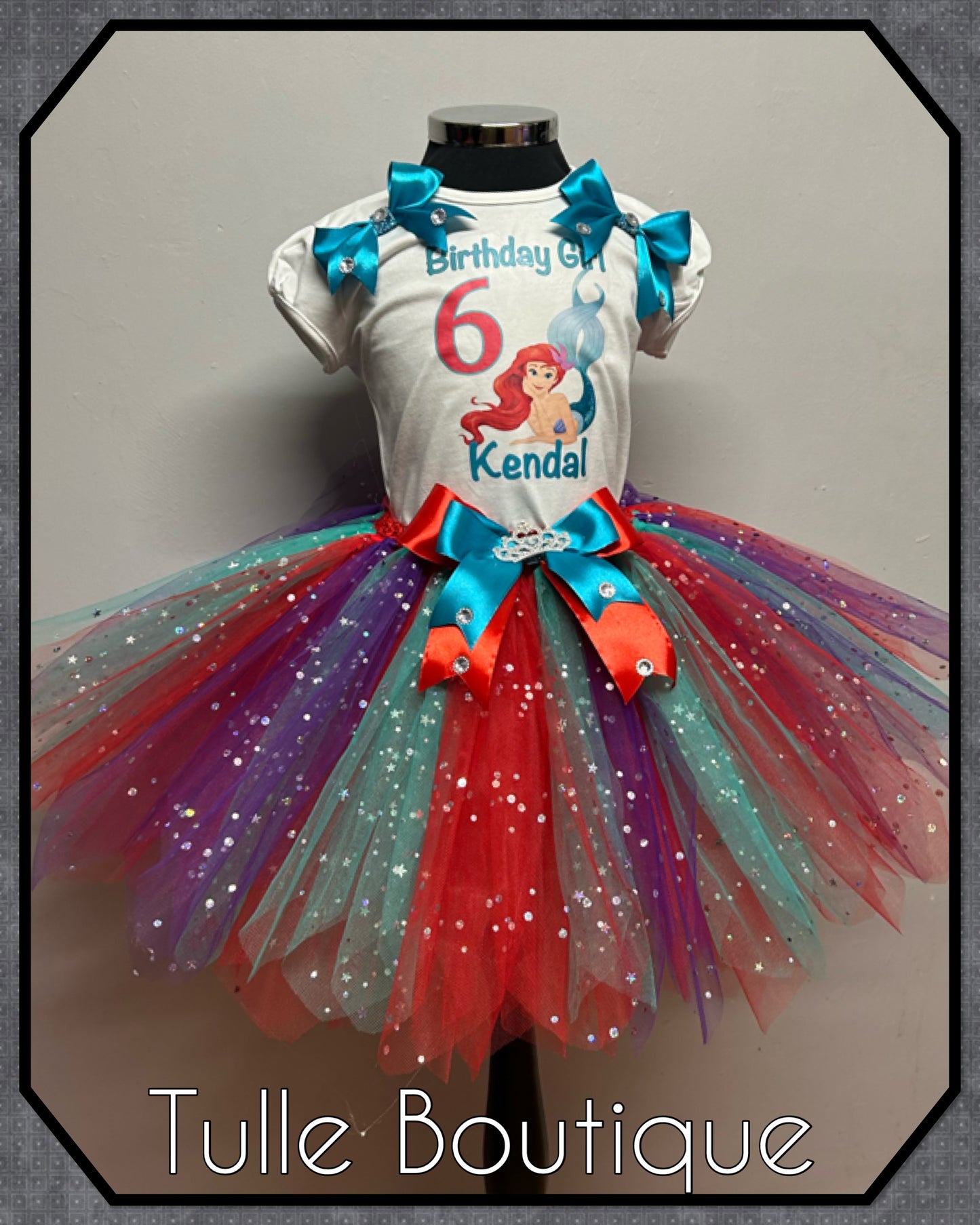 Girls Ariel little mermaid birthday party tutu and T-shirt fancy party outfit