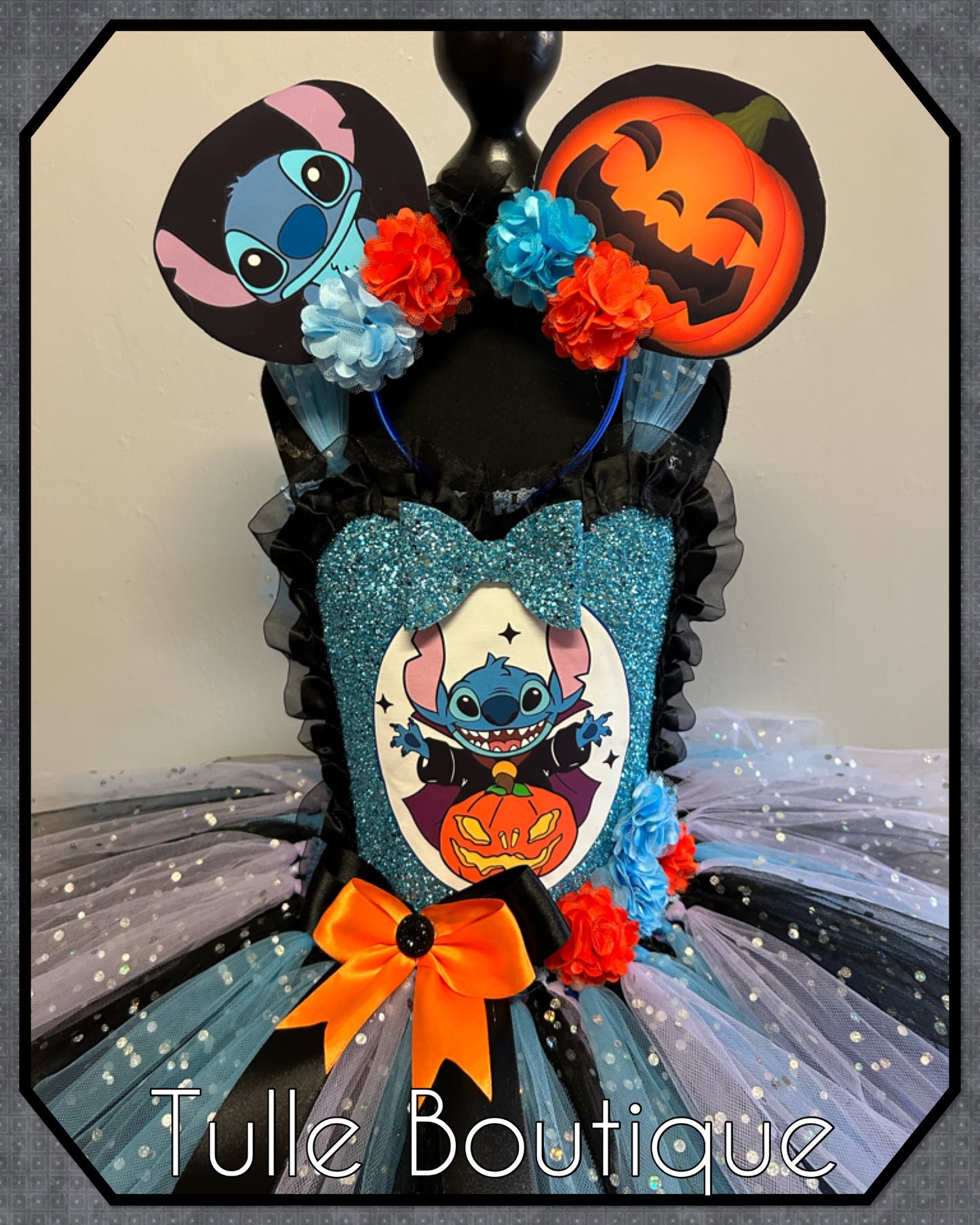 Girls Halloween Pumpkin Stitch princess birthday tutu dress