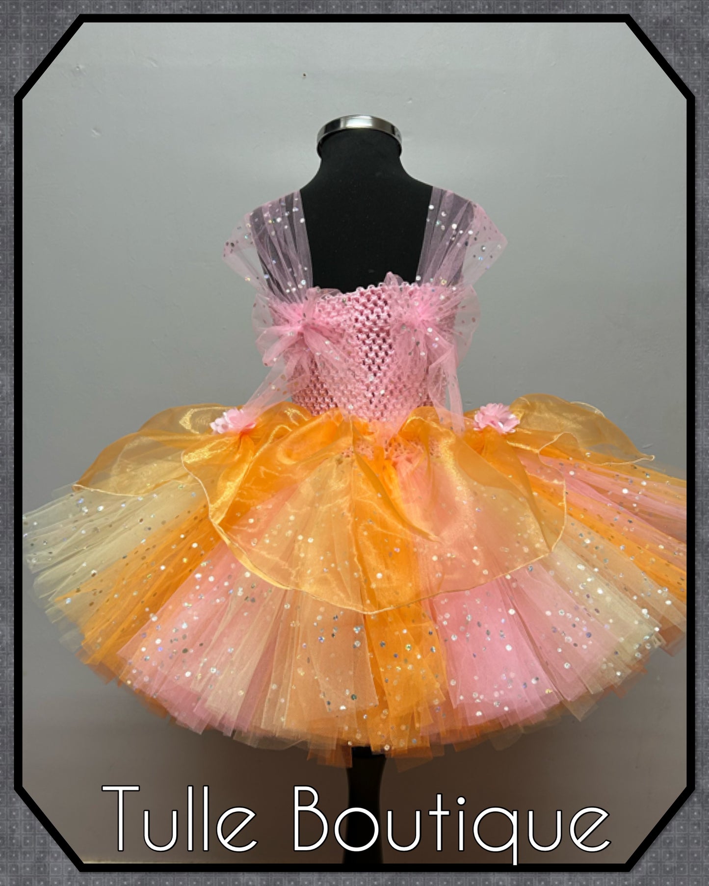 Girls Hawaiian princess pink mix moana tutu birthday party dress