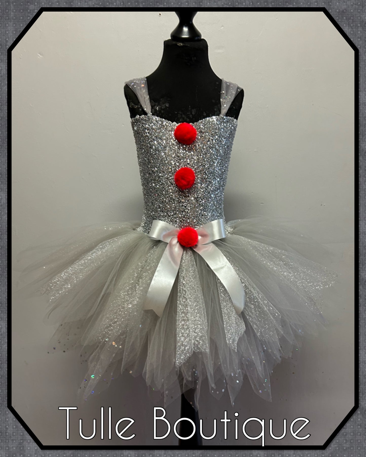 Girls Pennywise costume Killer Clown IT Halloween birthday tutu dress