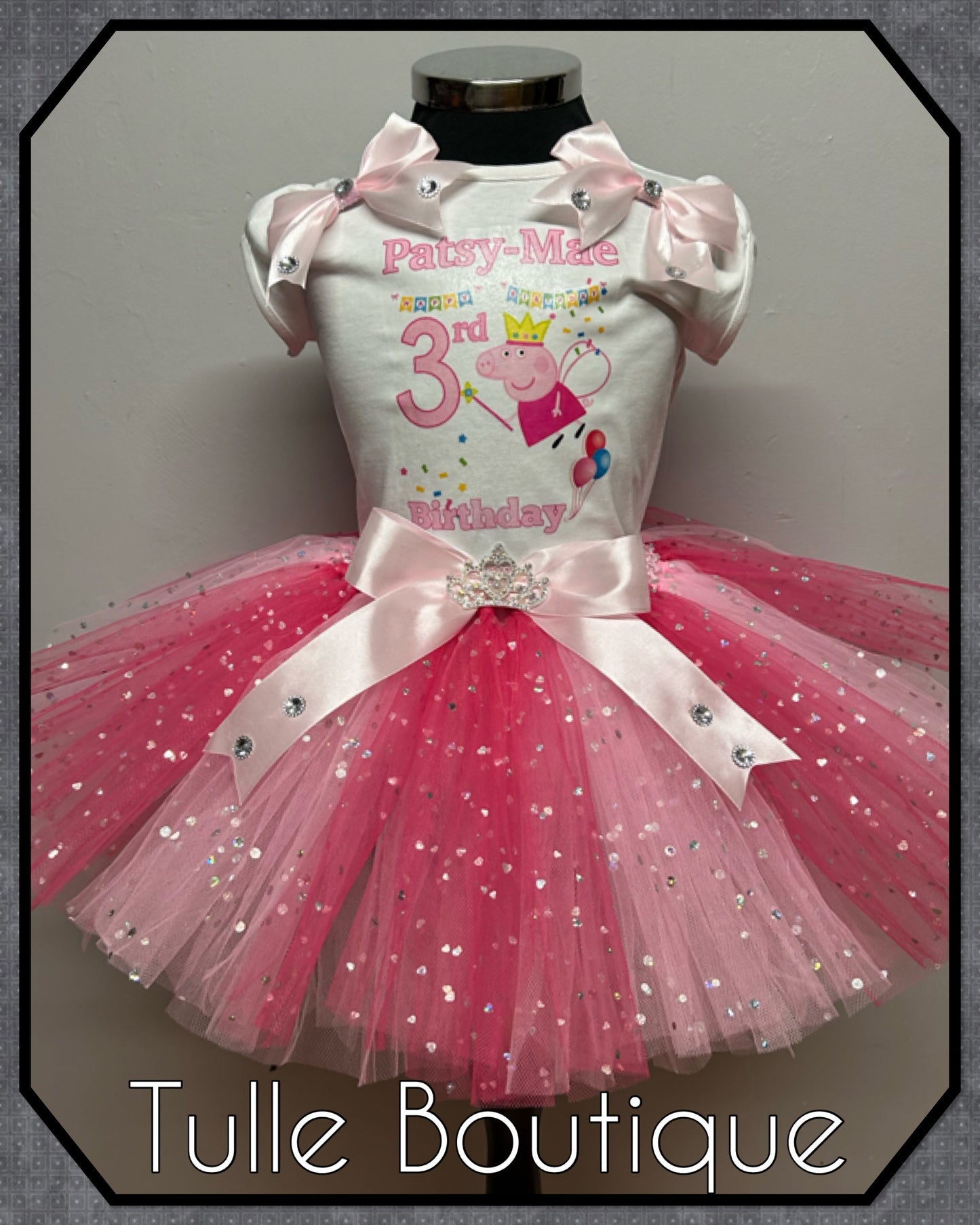 Girls Peppa Pig T-shirt and tutu birthday party outfit