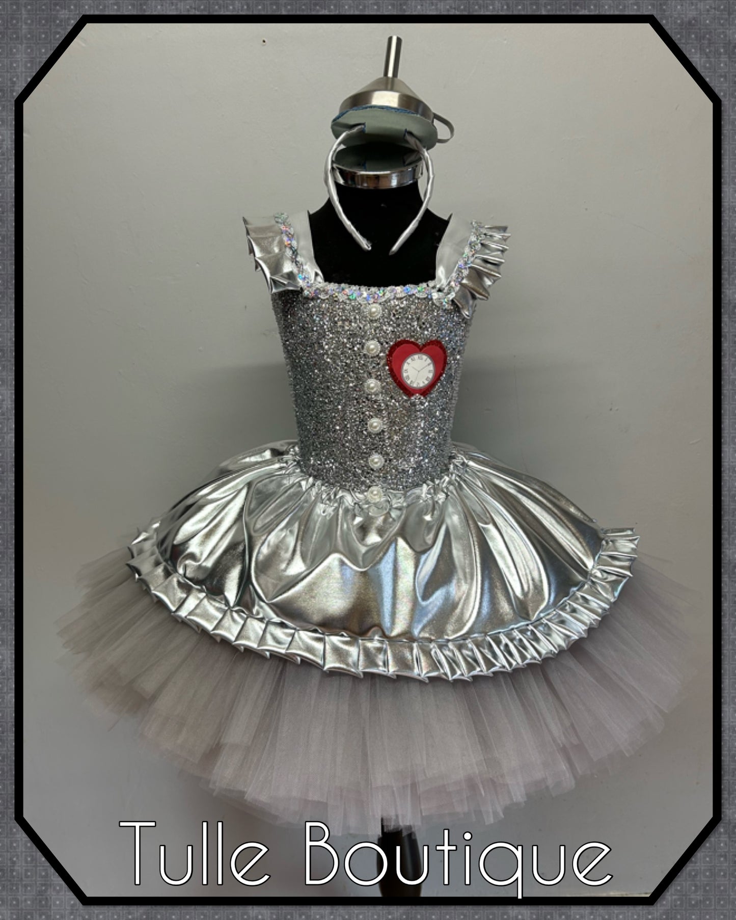 Girls Toddlers Wizard of Oz Tin man tutu dress fancy dress costume
