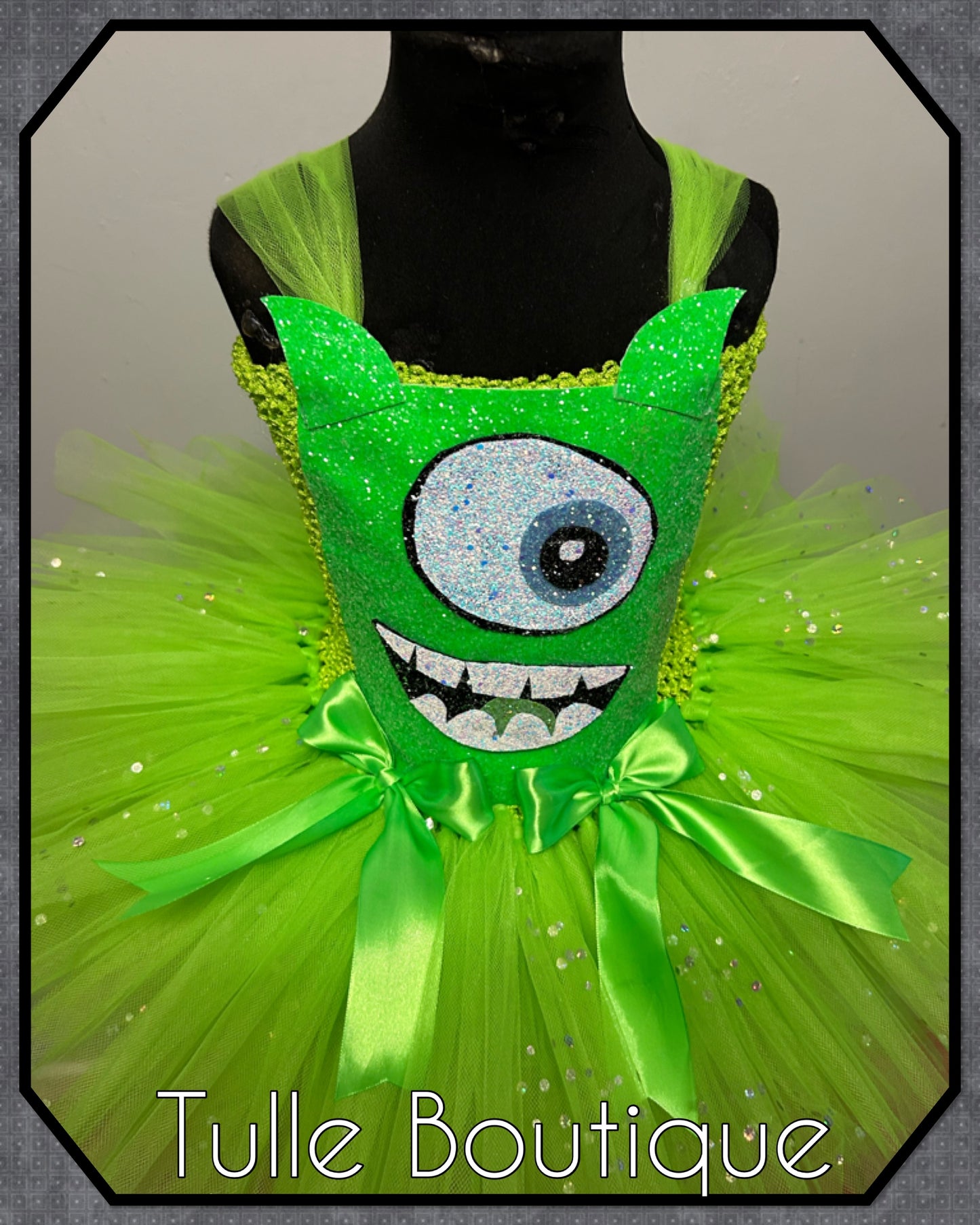 Girls Monsters Inc Mike costume Halloween birthday world book tutu dress