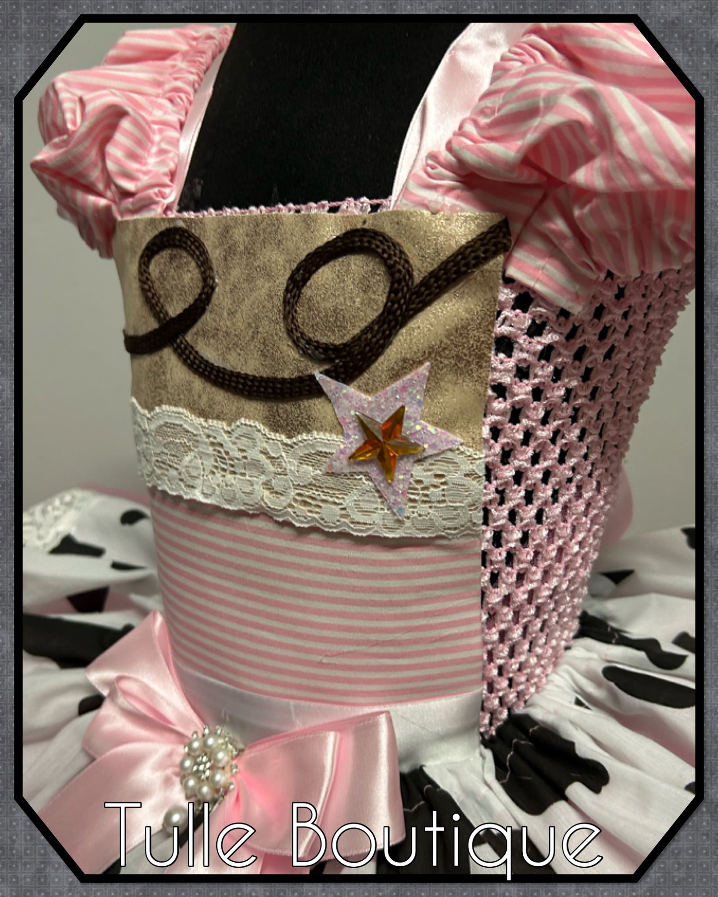 Girls Toddlers Pink Cowgirl rodeo Princess ballgown tutu dress