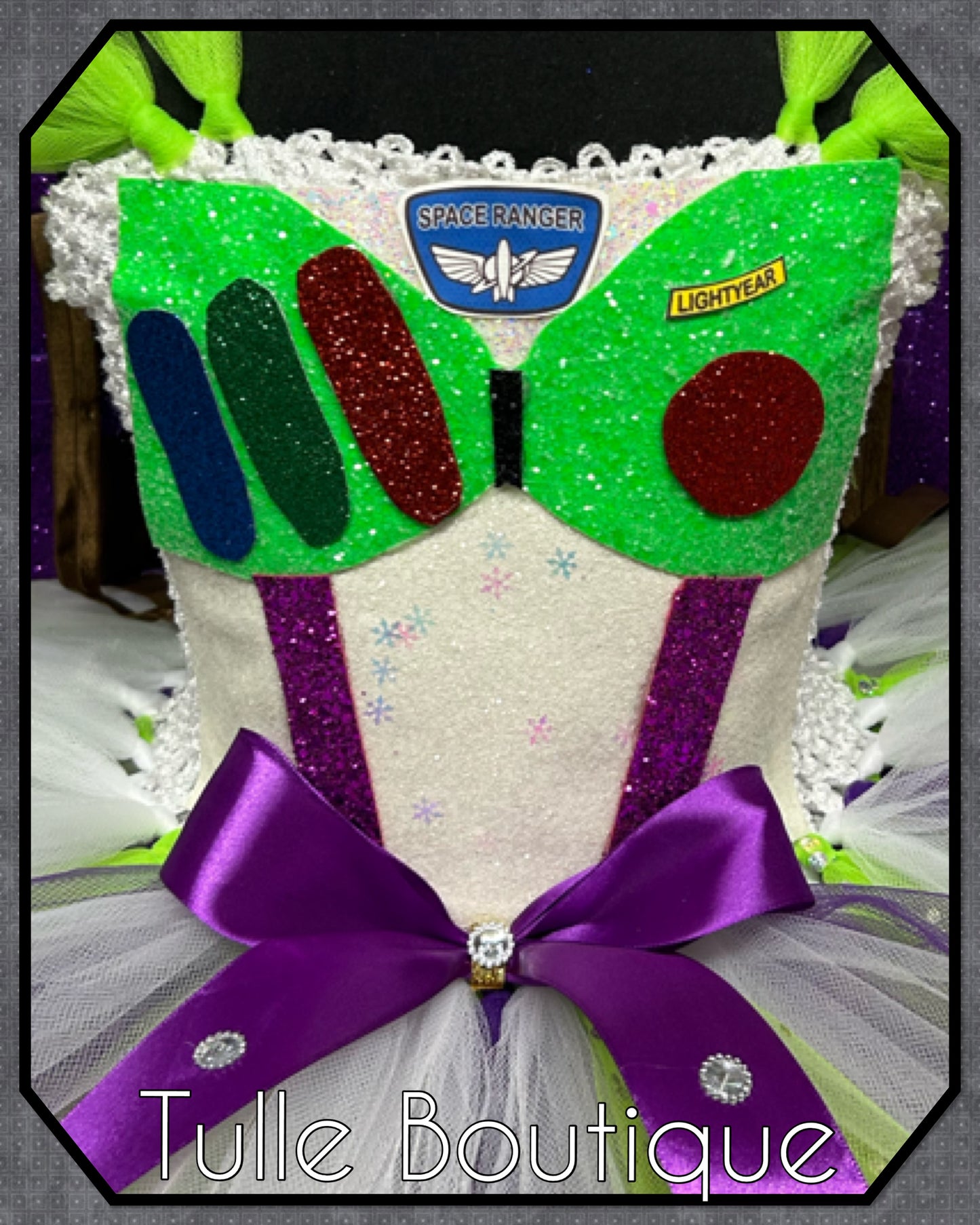 Girls toddlers Toy Story Buzz lightyear Princess ballgown tutu dress Buzz lightyear wings