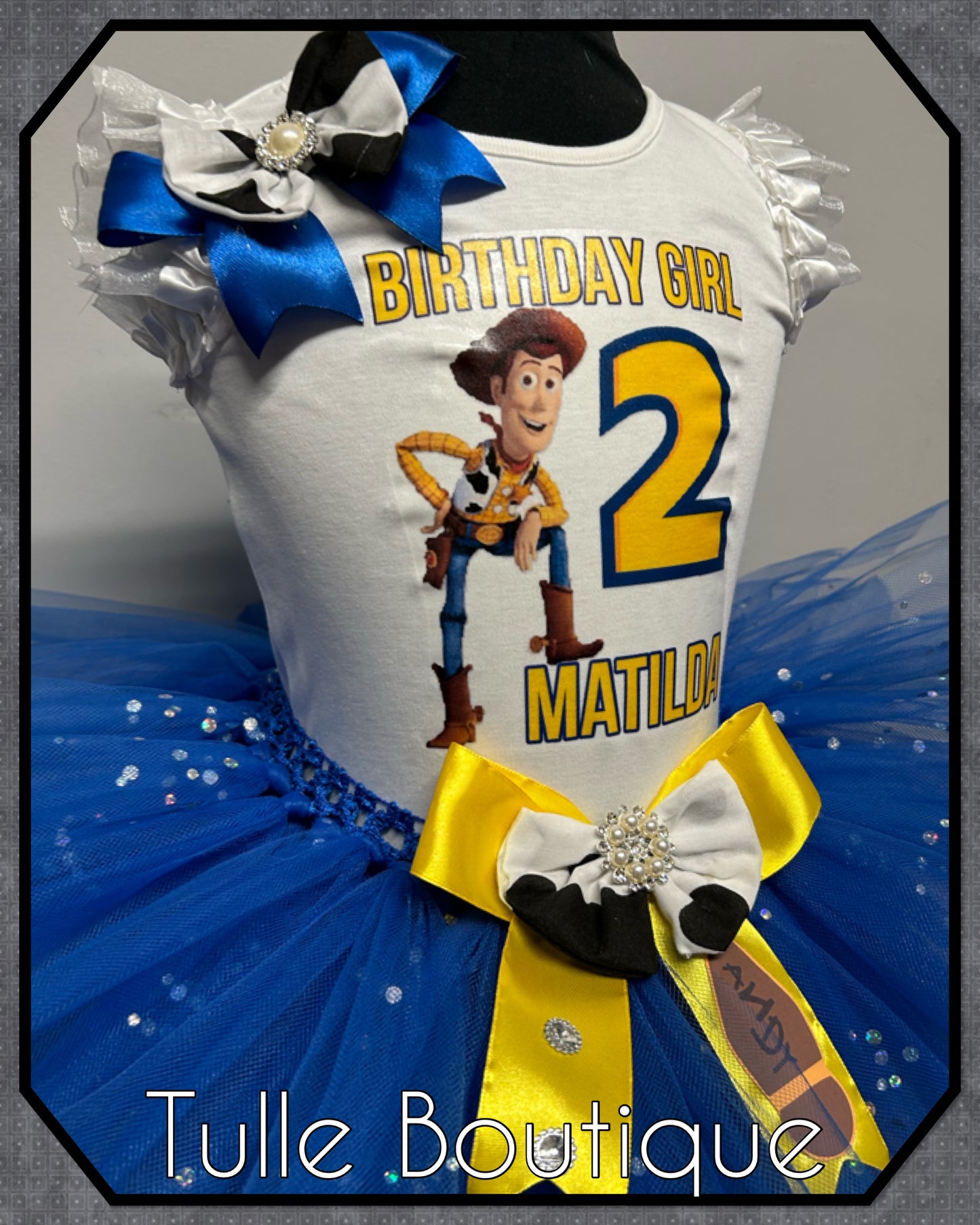 Girls Toy Story Woody cowgirl T-shirt and tutu birthday party outfit tutu dress