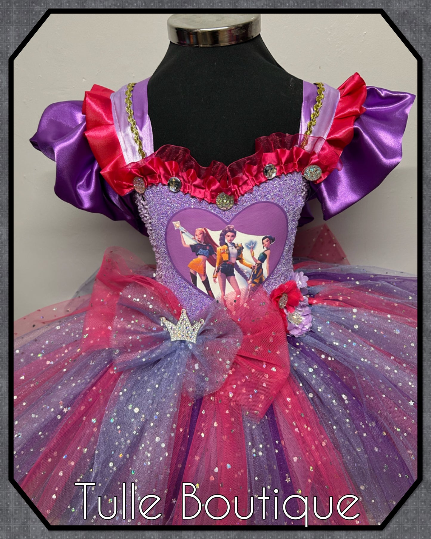 Girls K-Pop Demon Hunters princess ballgown tutu party dress up