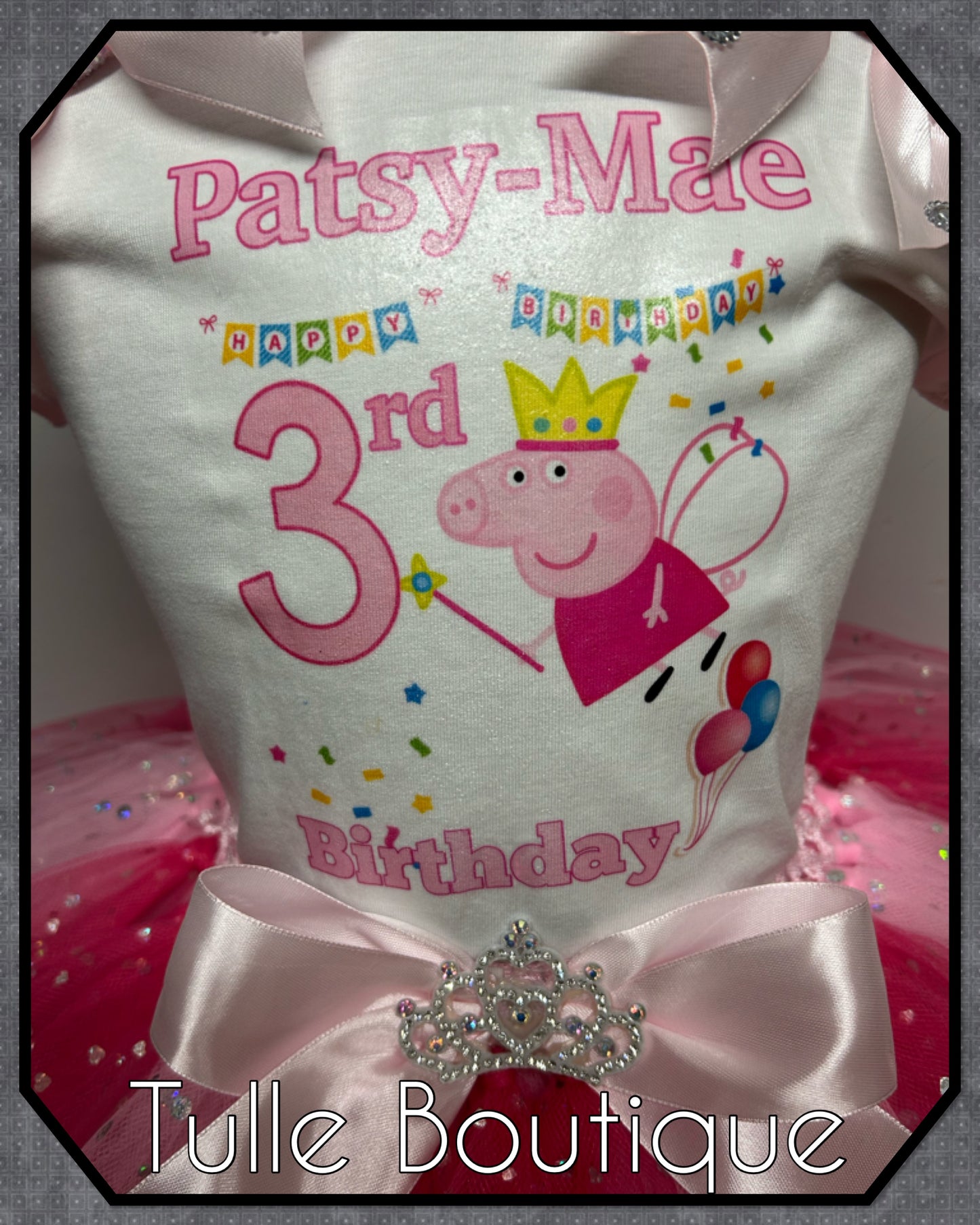 Girls Peppa Pig T-shirt and tutu birthday party outfit