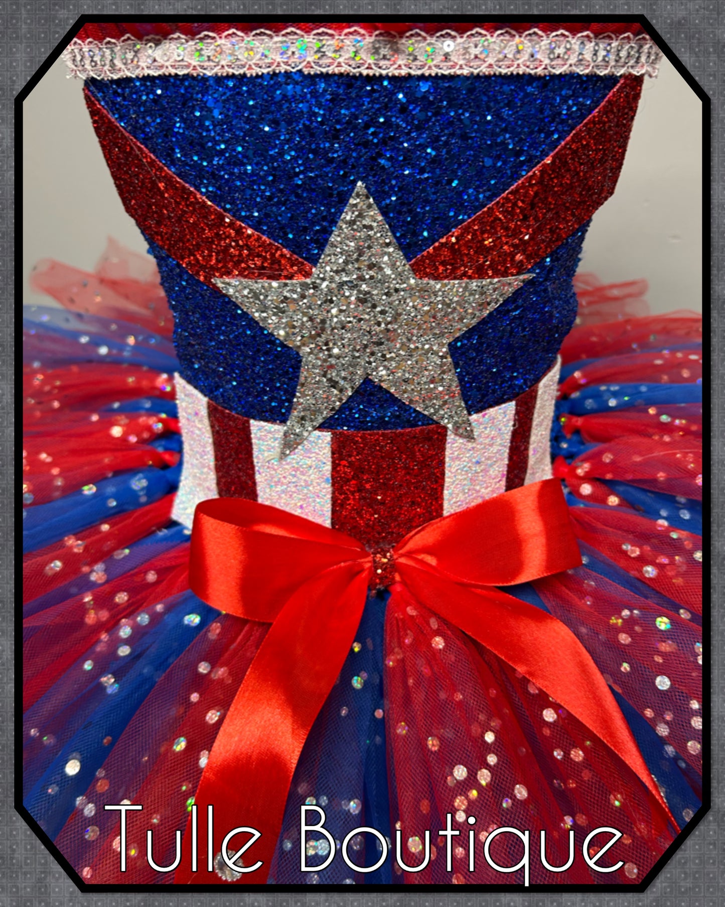 Girls Captain America superhero tutu dress birthday party fancy dress costume