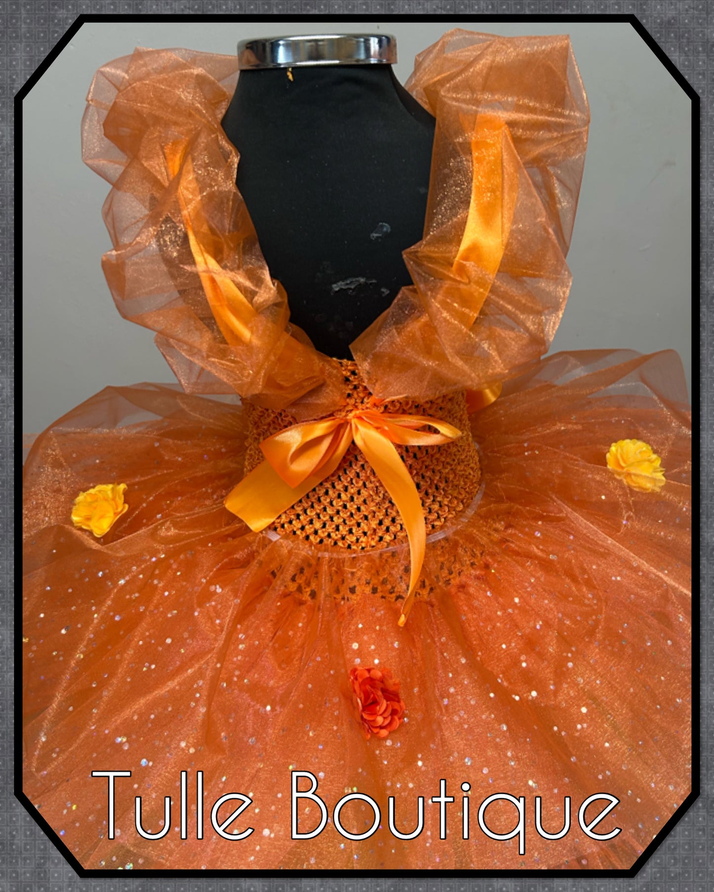 Girls Toddlers Moana Princess organza orange ballgown tutu dress