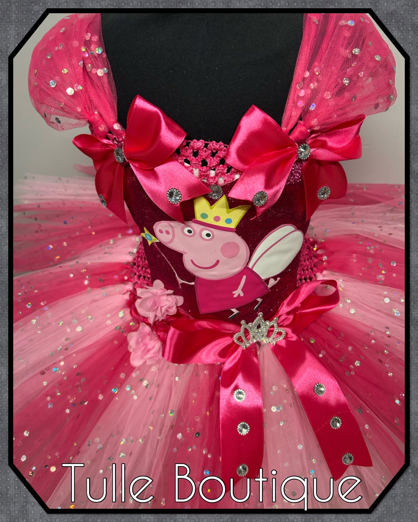 Girls toddlers Hotpink Peppa pig tutu birthday party dress