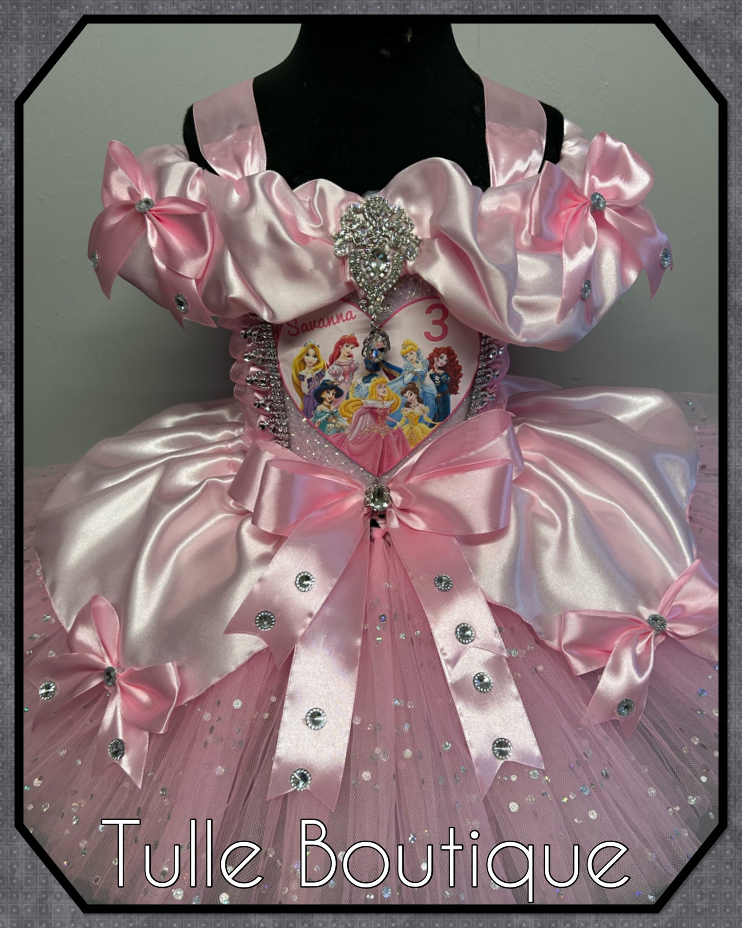 Girls toddlers Disney Princess pink ballgown tutu dress fancy dress costume