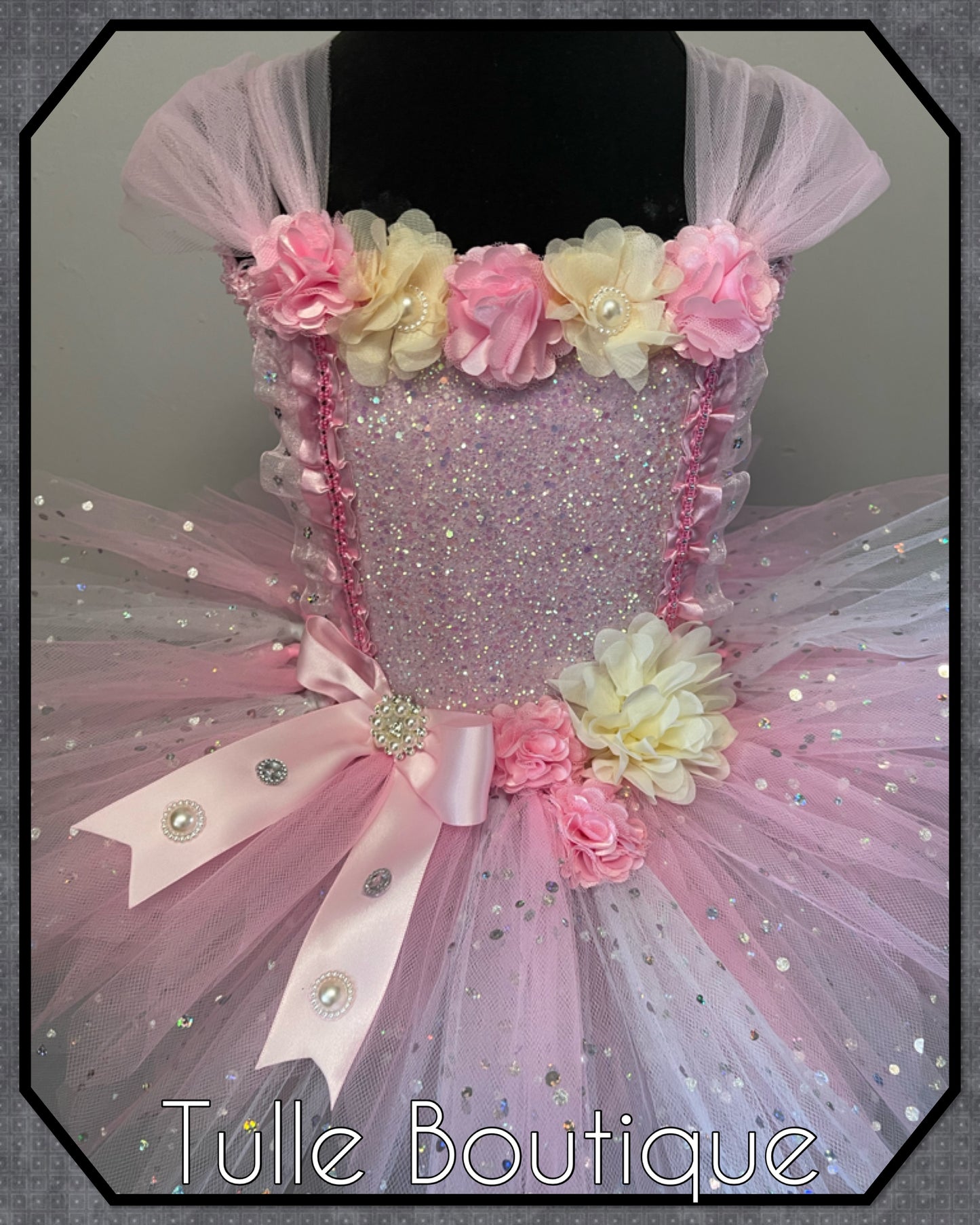 LILA.Girls toddlers Floral birthday party princess tutu dress