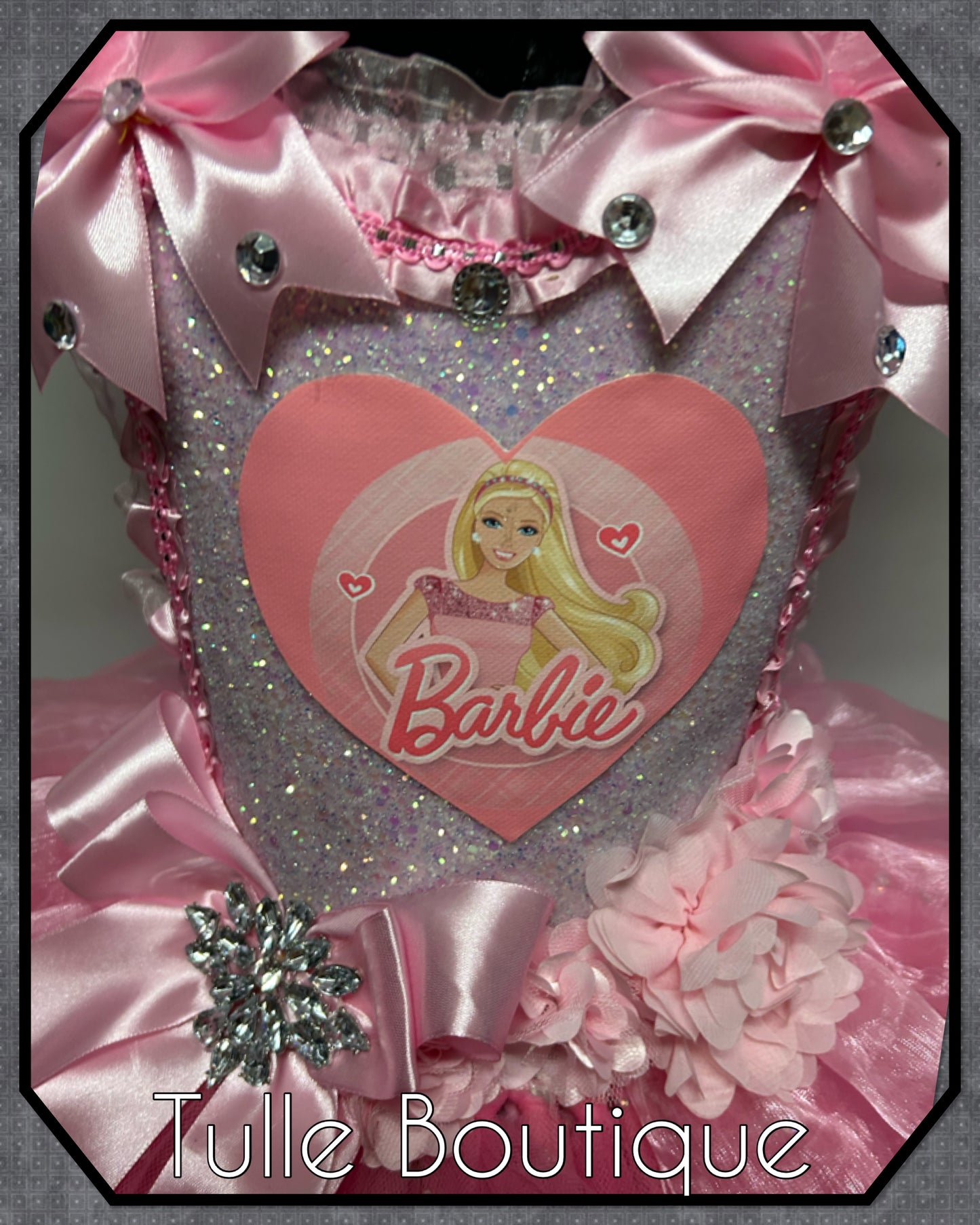 Girls Pink Barbie tutu dress birthday outfit fancy dress costume