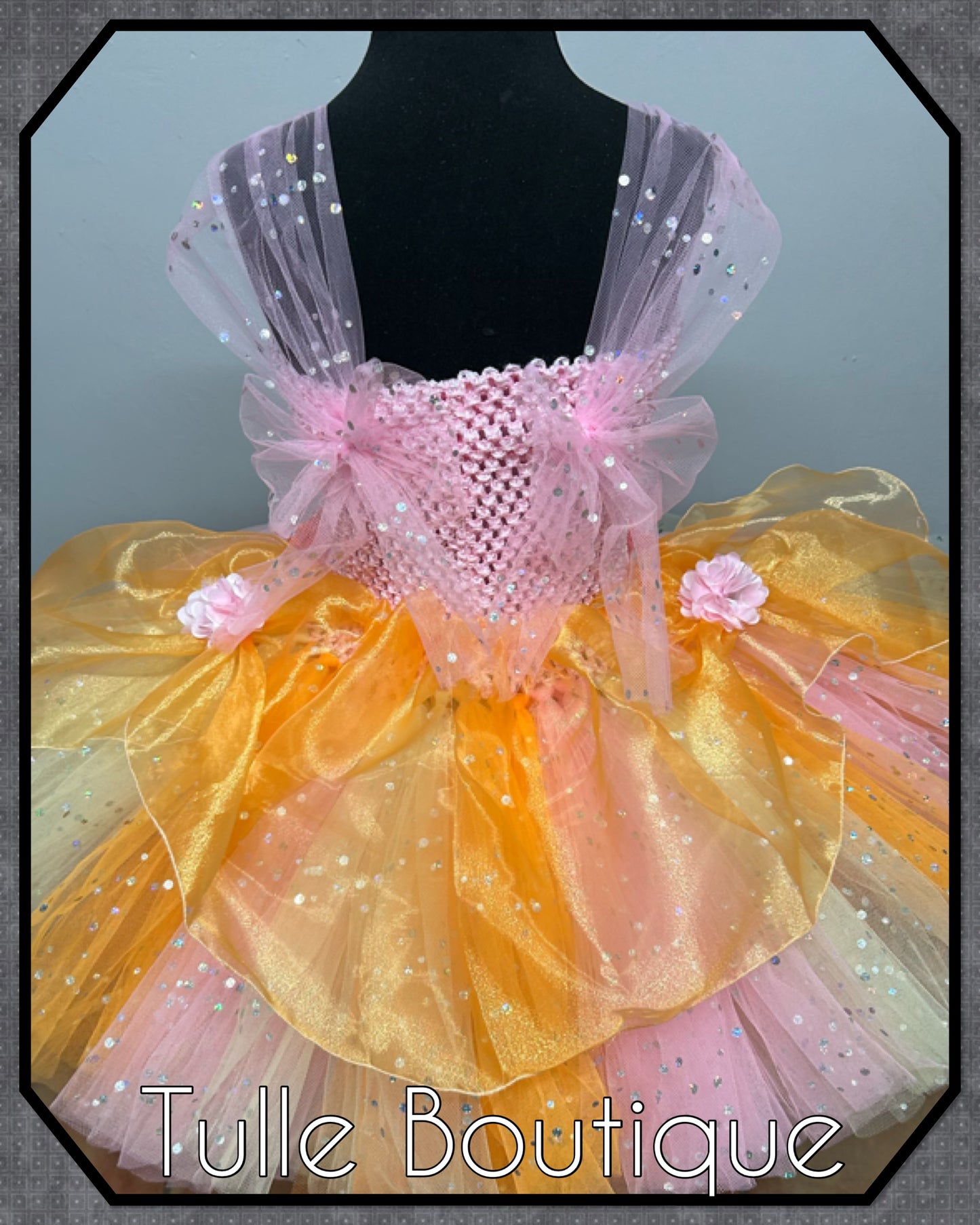 Girls Hawaiian princess pink mix moana tutu birthday party dress