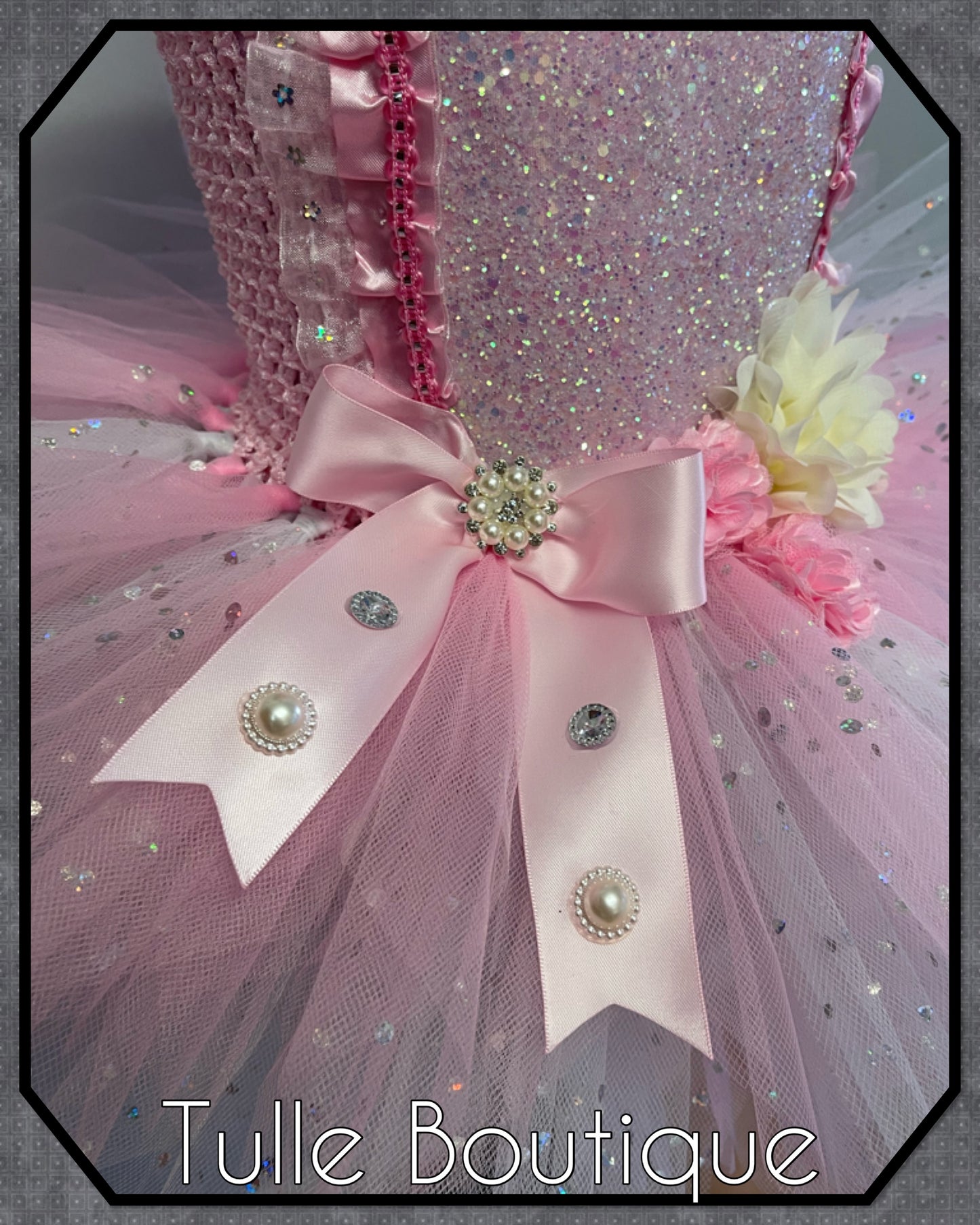 LILA.Girls toddlers Floral birthday party princess tutu dress