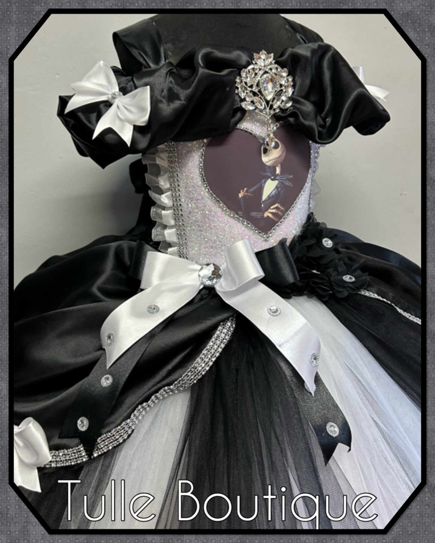 Girls toddlers Jack Skellington dress Halloween ballgown nightmare before Christmas dress up