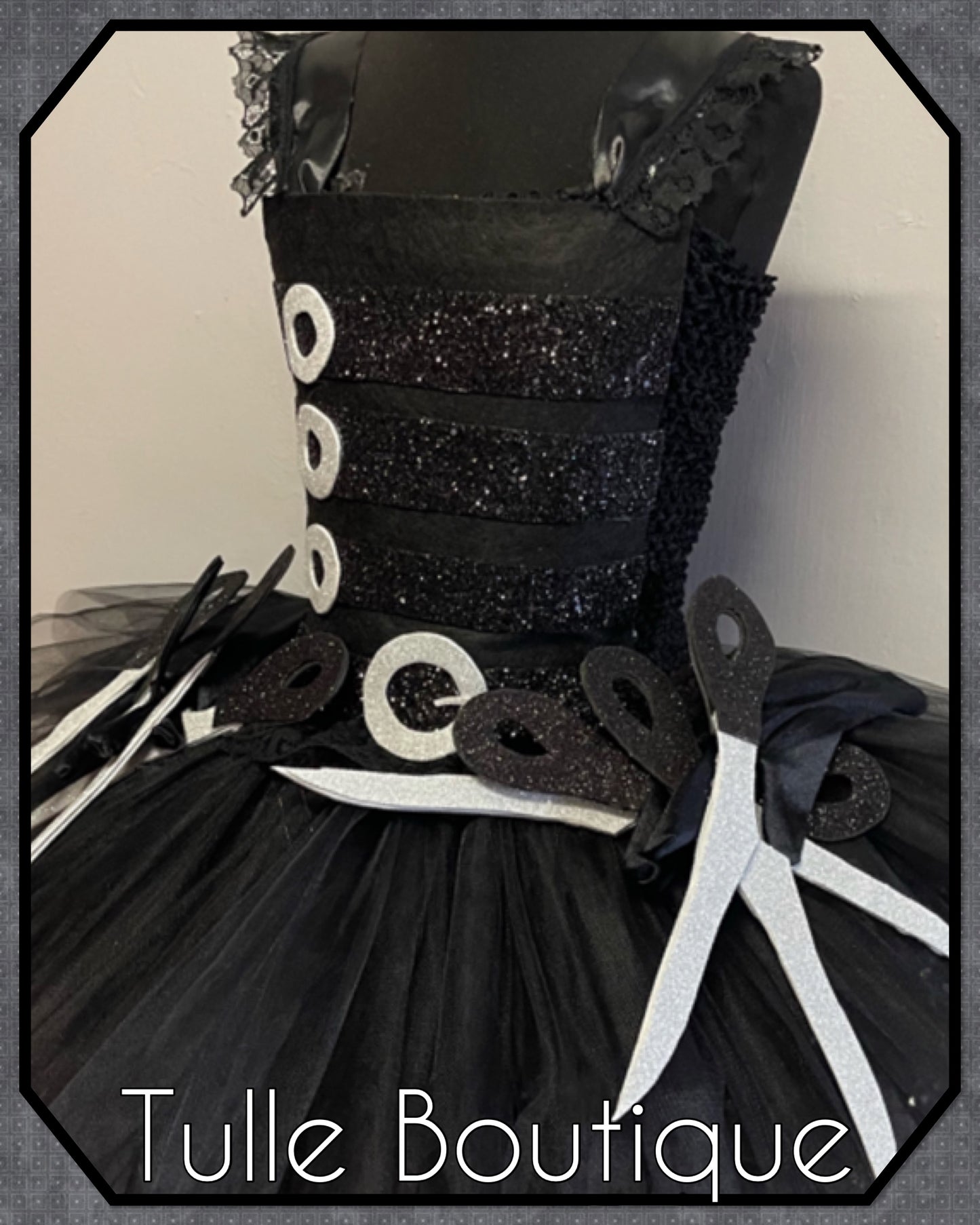Girls Edward Scissorhands halloween costume tutu dress