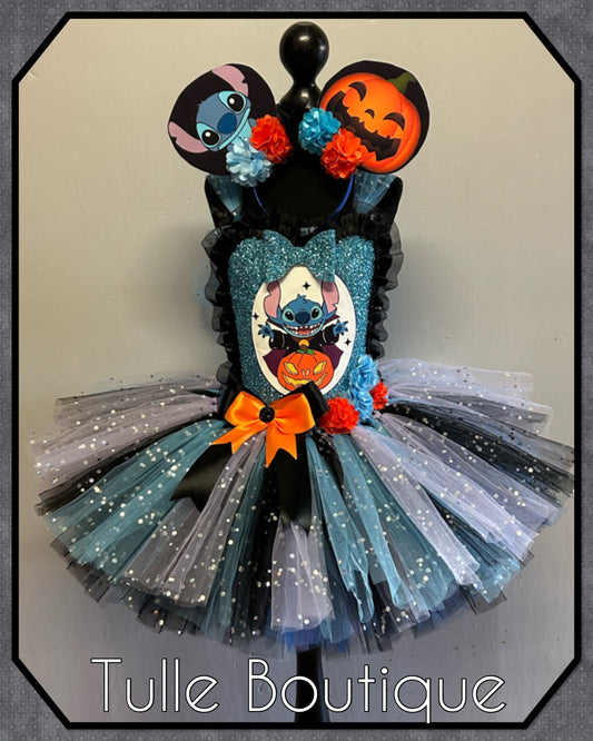 Girls Halloween Pumpkin Stitch princess birthday tutu dress