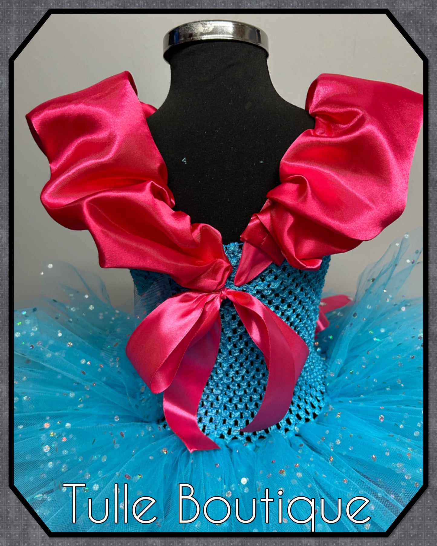 Girls princess poppy trolls birthday ballgown party tutu dress