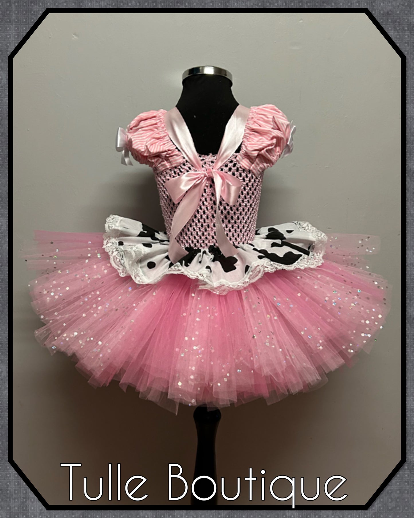 Girls Toddlers Pink Cowgirl rodeo Princess ballgown tutu dress