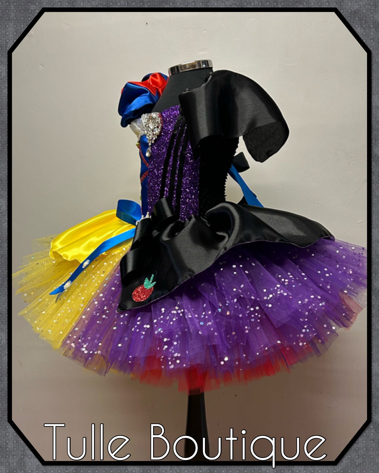 Girls Toddlers half and half ballgown Snow White and Evil Queen tutu dress fancy dress costume