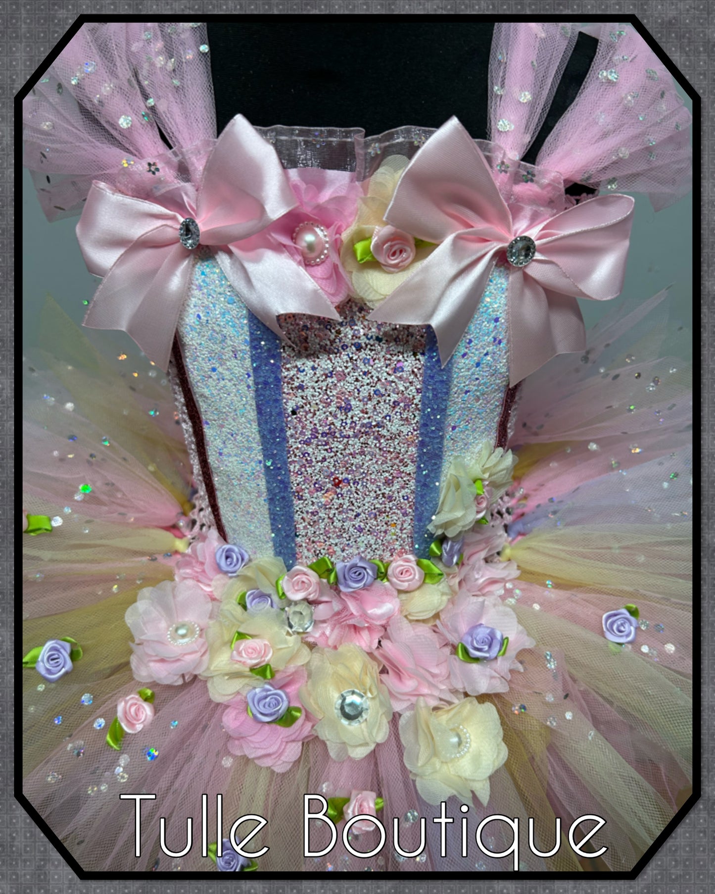 Lena. Girls toddlers Nude pinks flower fairy princess tutu birthday party dress. Fairy first birthday.