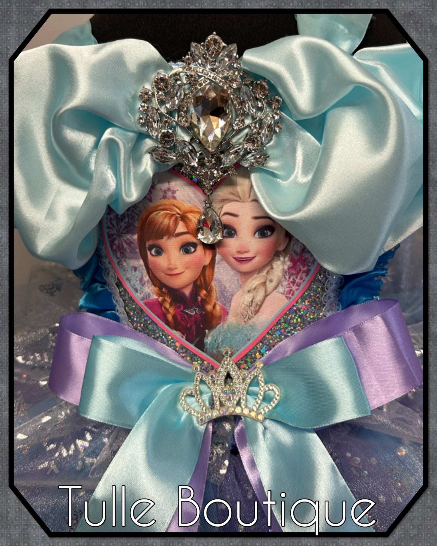 Girls Toddlers lilac and sky Frozen Elsa and Anna ballgown tutu dress