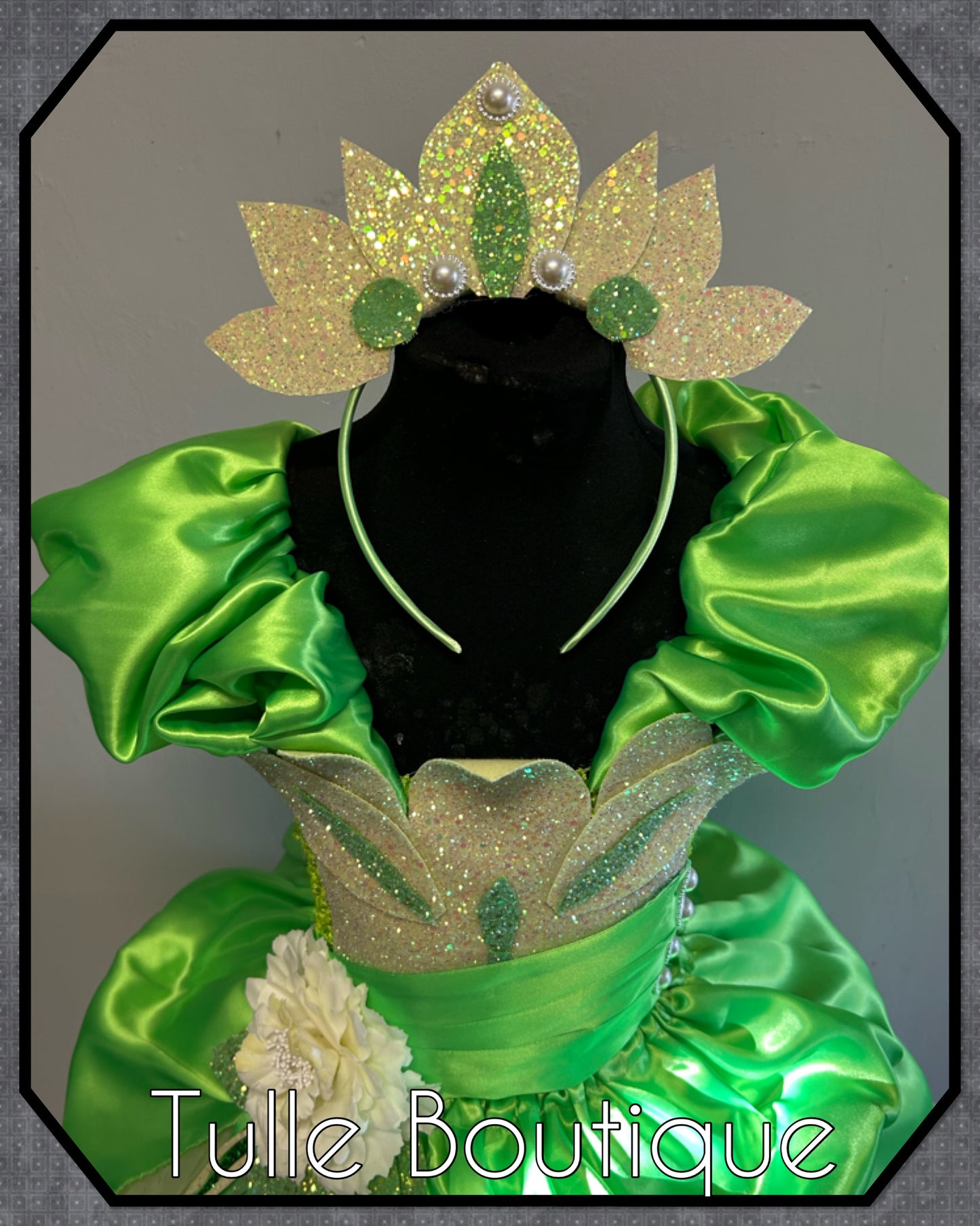 Girls Princess Tiana full length ballgown princess and the frog tutu dress