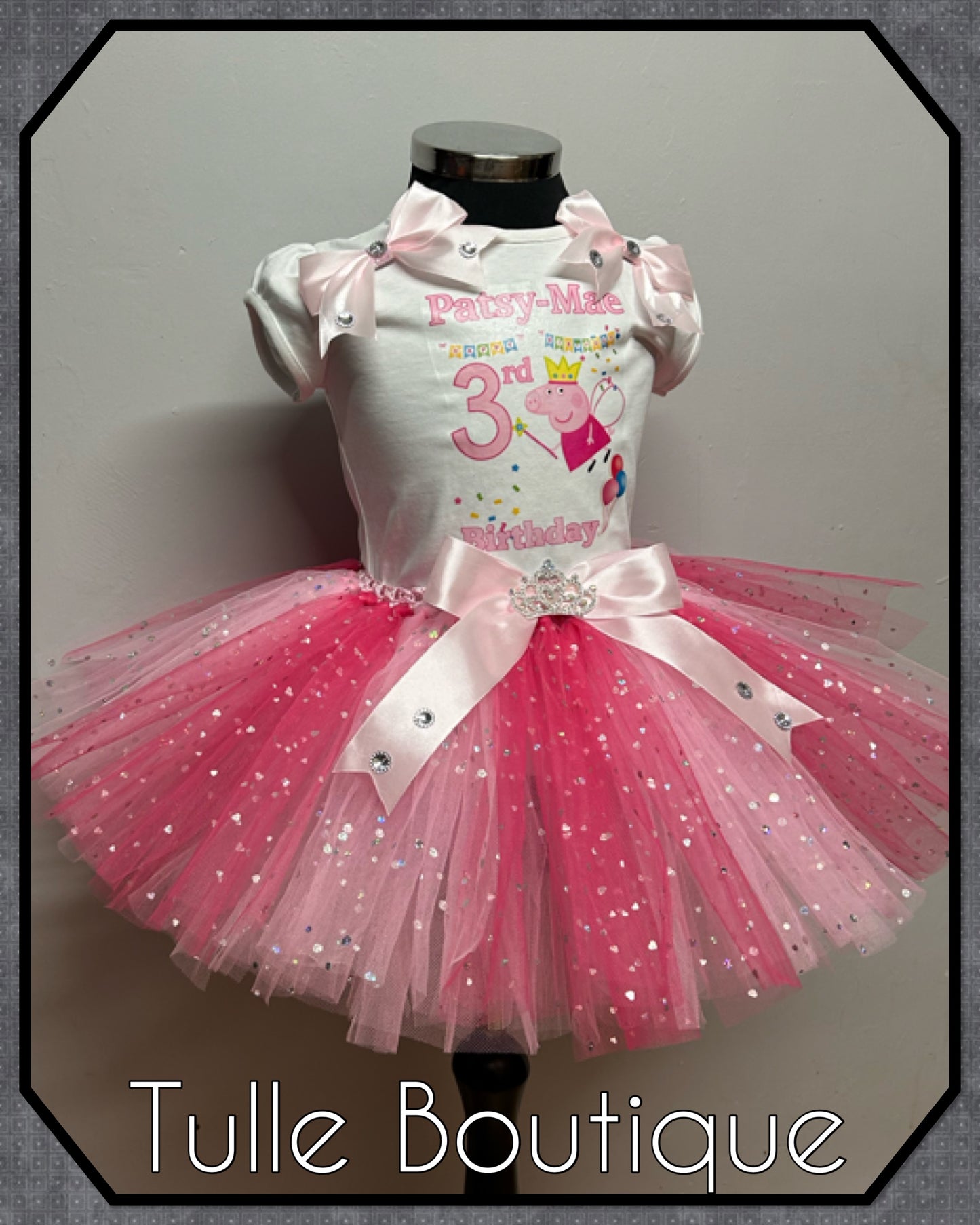 Girls Peppa Pig T-shirt and tutu birthday party outfit