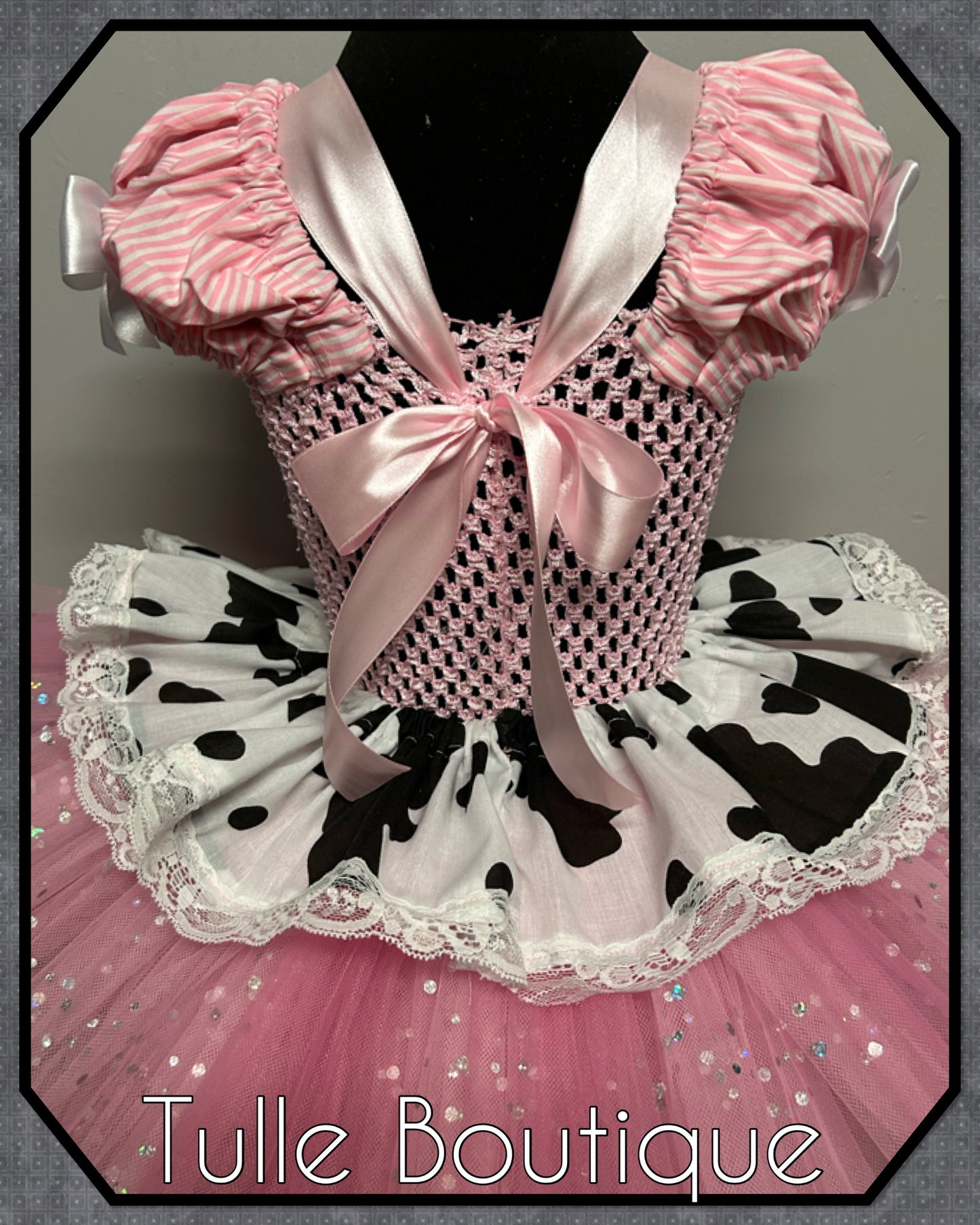 Girls Toddlers Pink Cowgirl rodeo Princess ballgown tutu dress