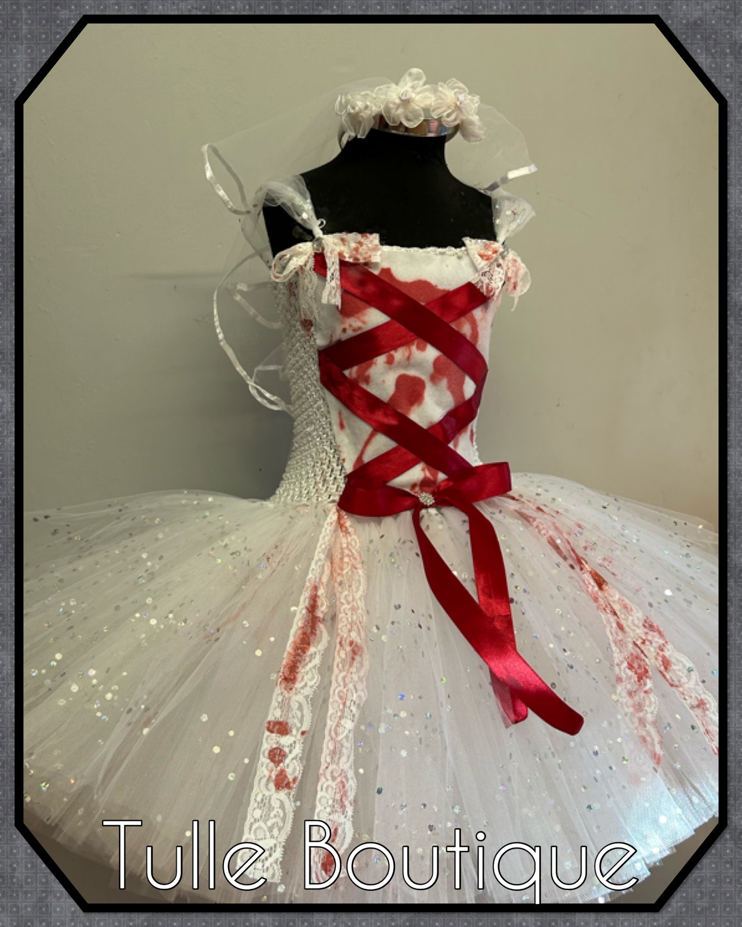 Girls Toddlers Zombie Bride dead bride dress halloween party tutu dress