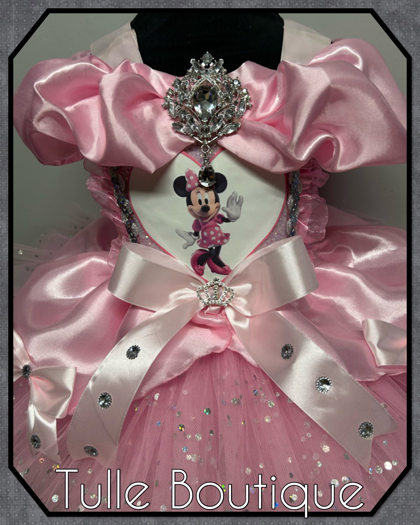 Girls toddlers Minnie Mouse baby pink ballgown tutu dress party dress
