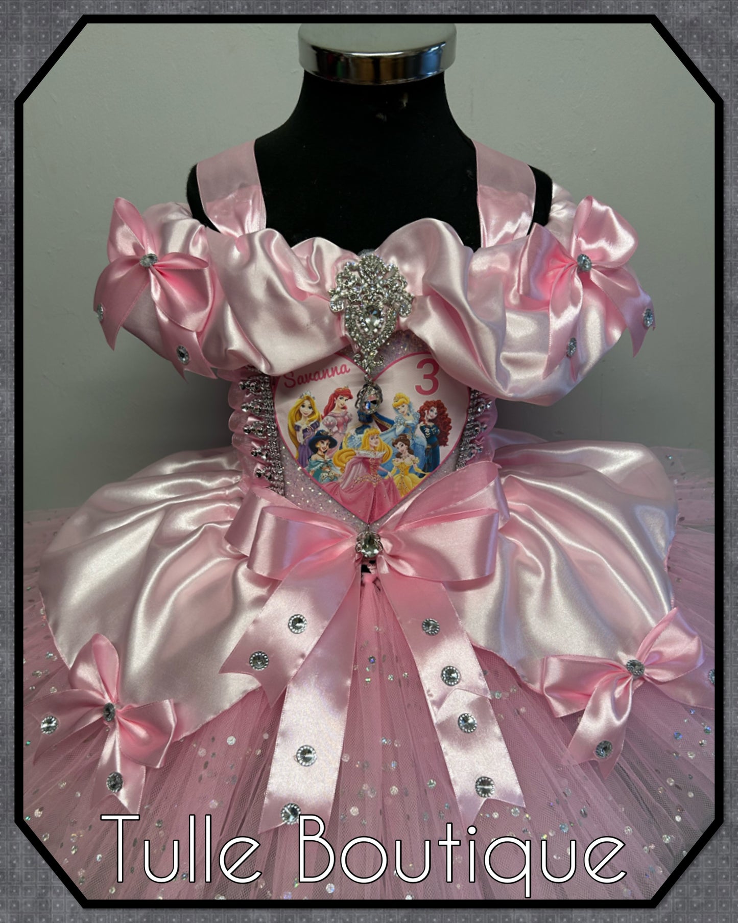 Girls toddlers Disney Princess pink ballgown tutu dress fancy dress costume