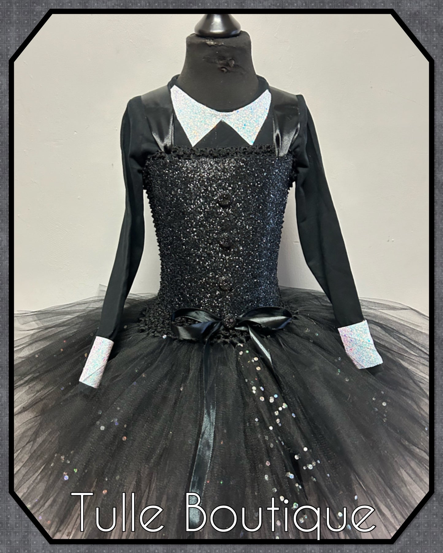 Wednesday Addams halloween birthday party tutu dress