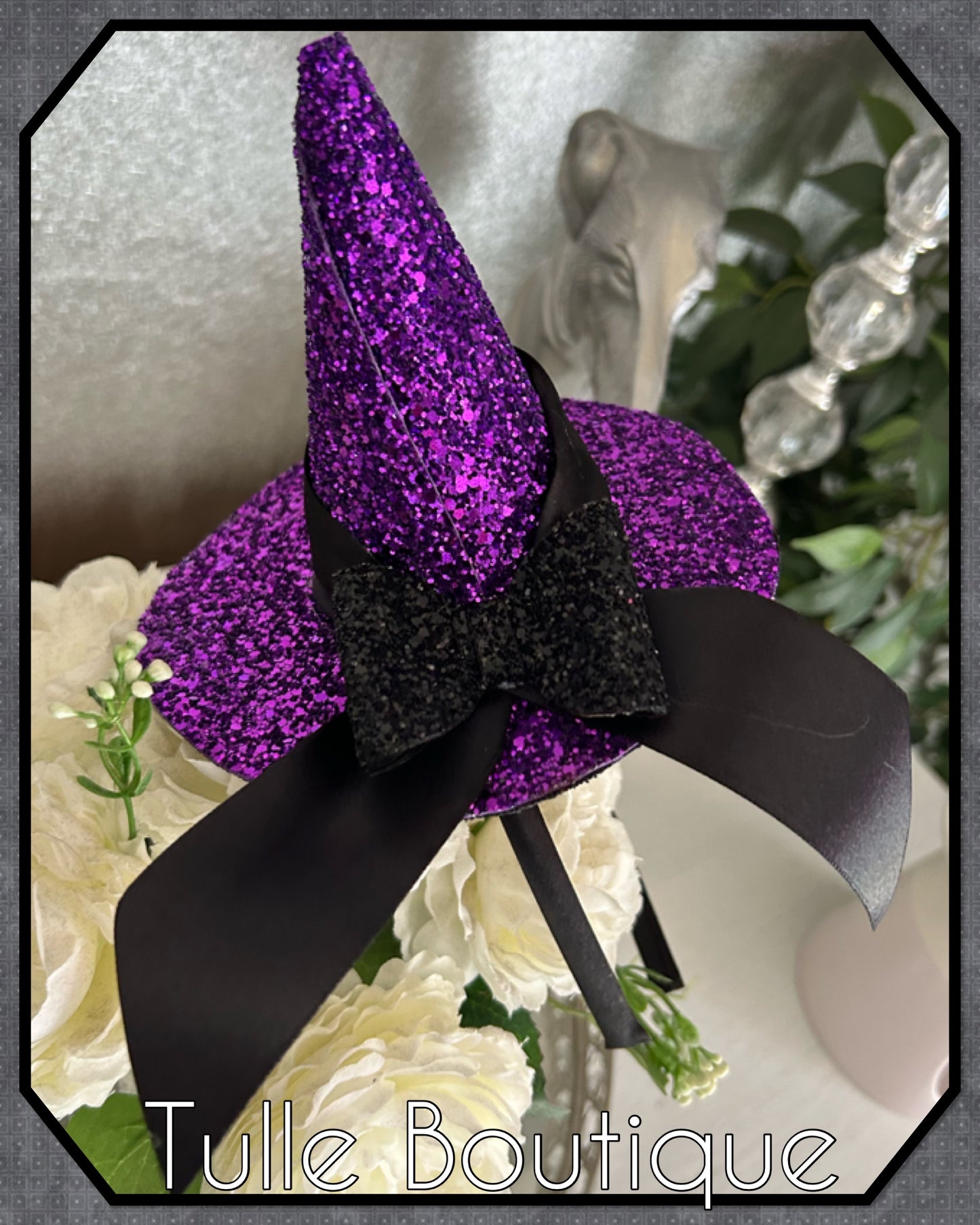 Girls Halloween Witch on a broom tutu dress