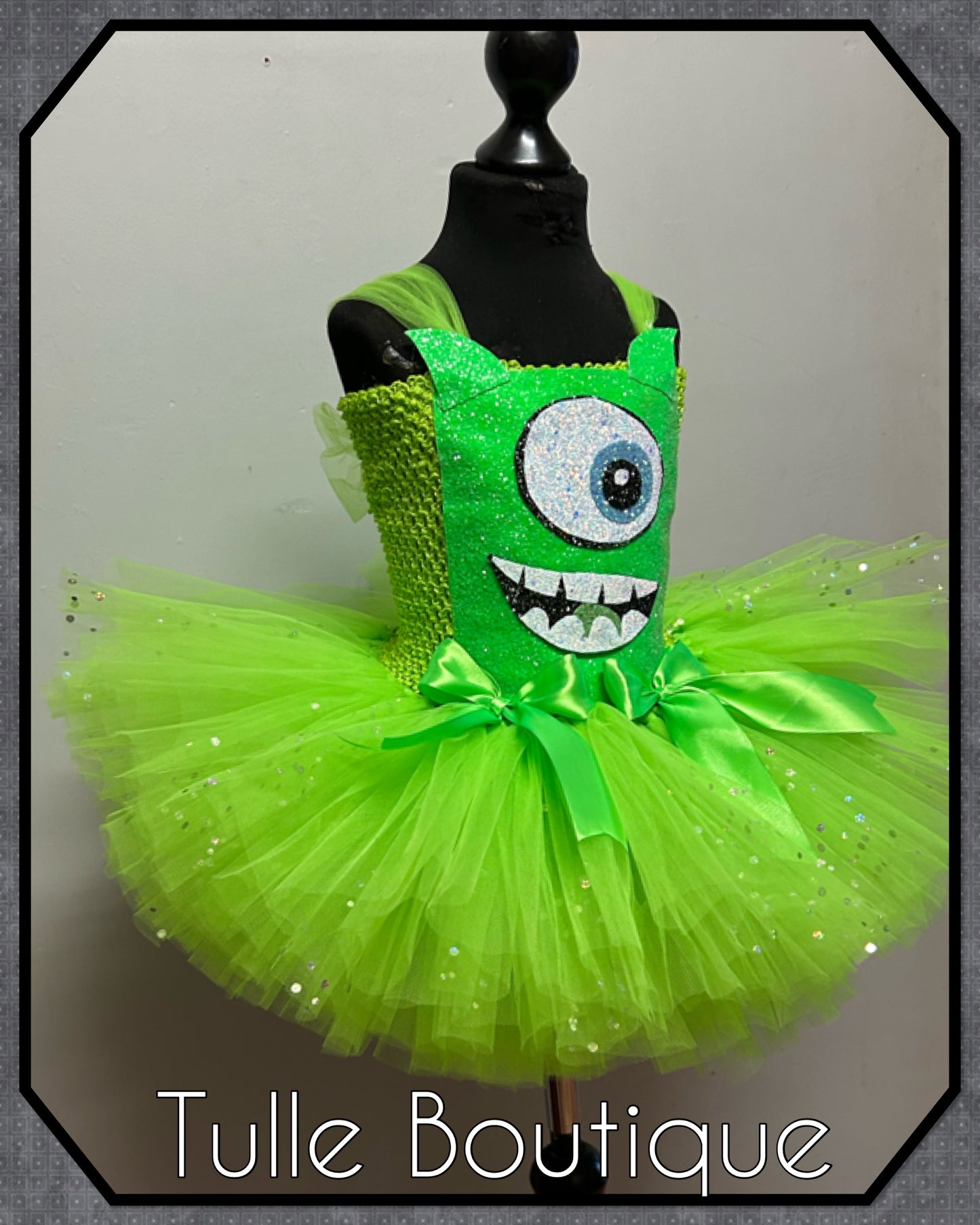 Girls Monsters Inc Mike costume Halloween birthday world book tutu dress