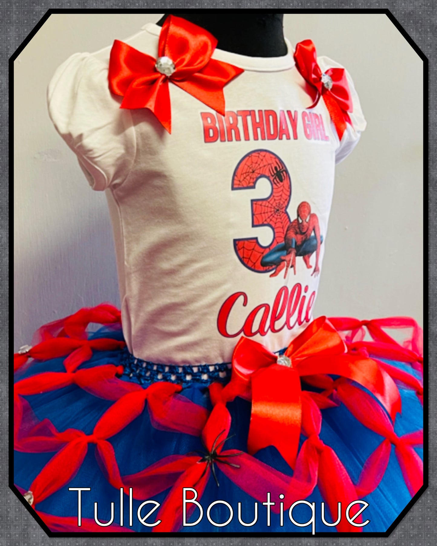 Girls toddlers Spider man birthday party tutu dress outfit