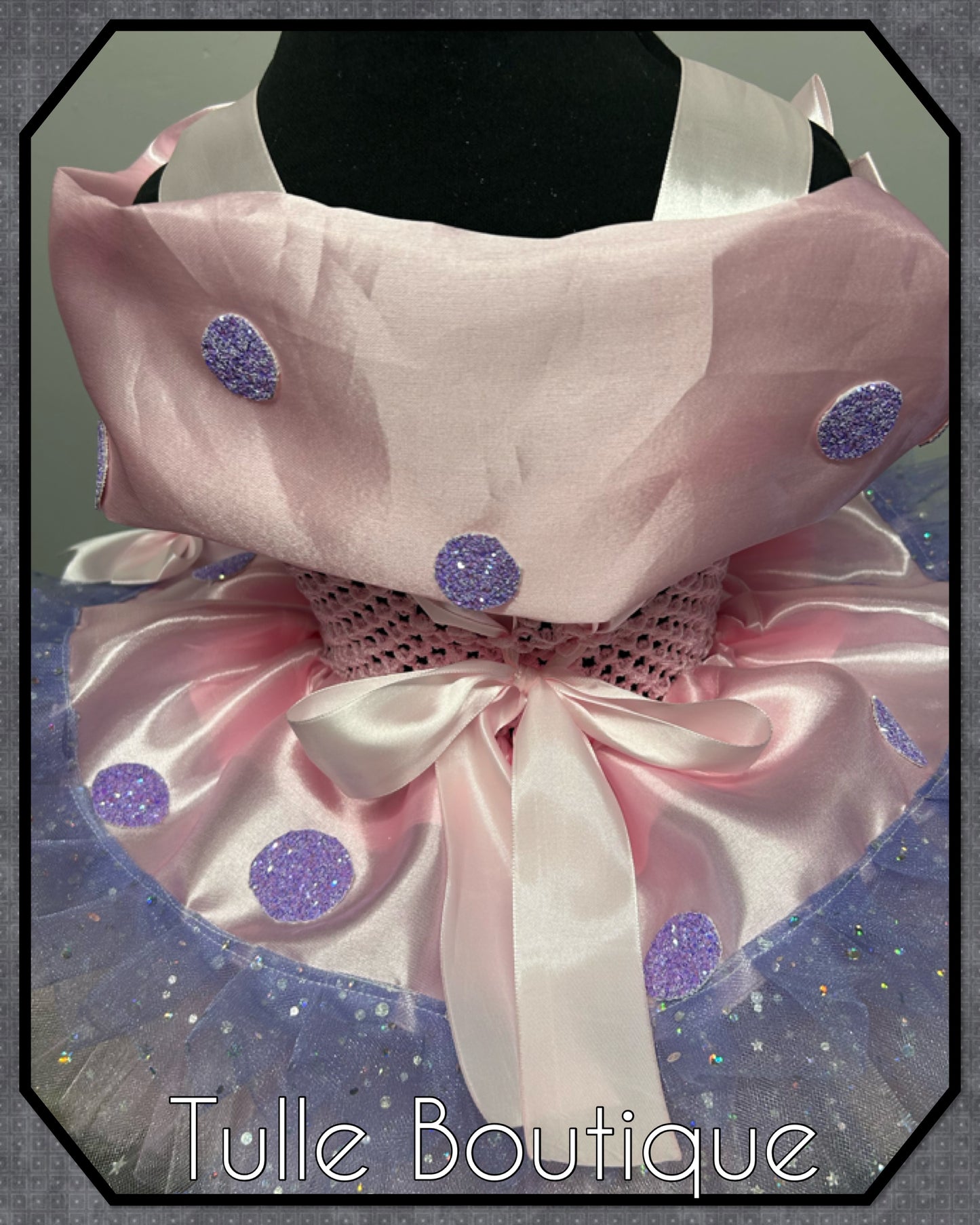 Girls Minnie mouse and Daisy Duck glitter spot ballgown tutu dress fancy dress costume