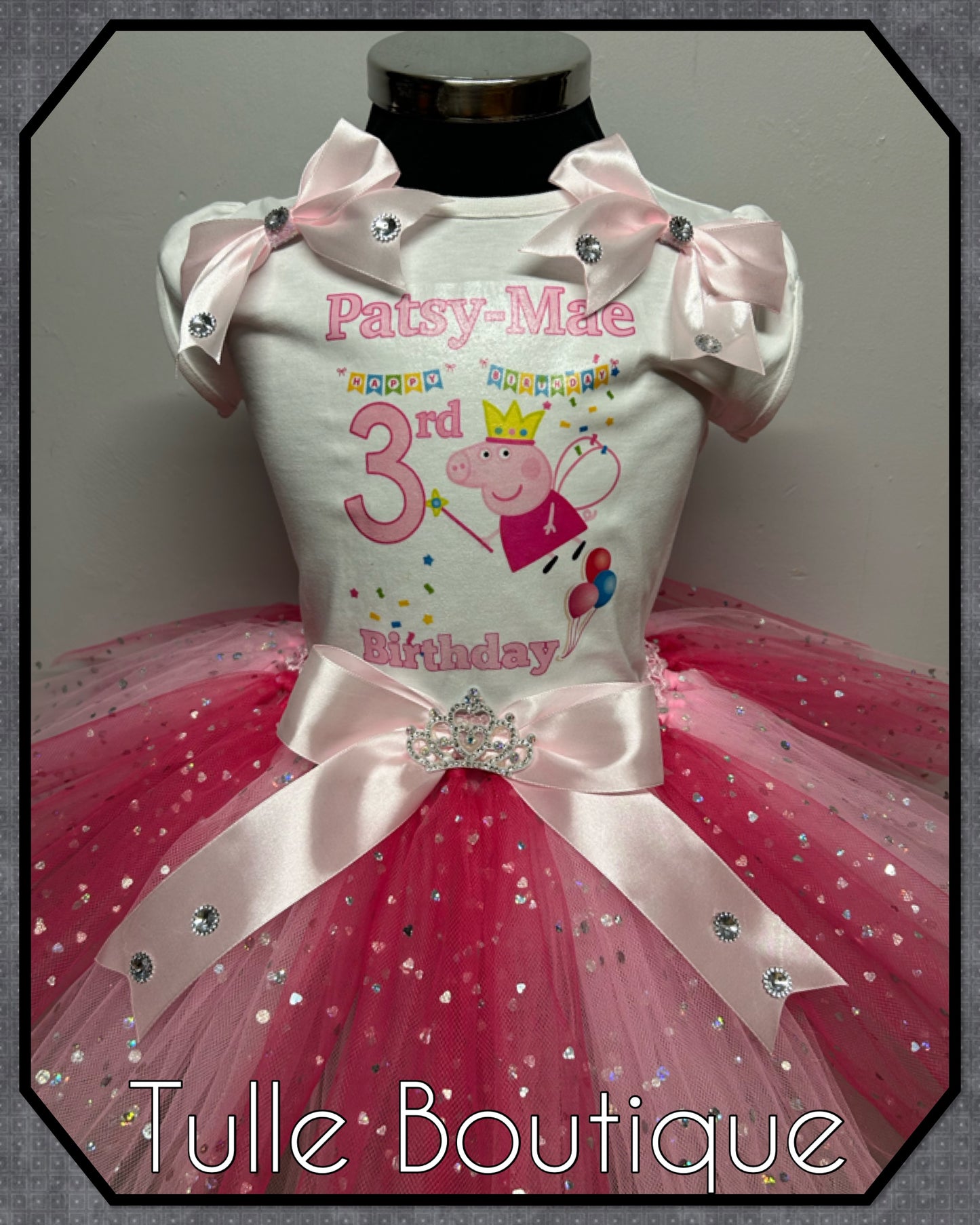 Girls Peppa Pig T-shirt and tutu birthday party outfit