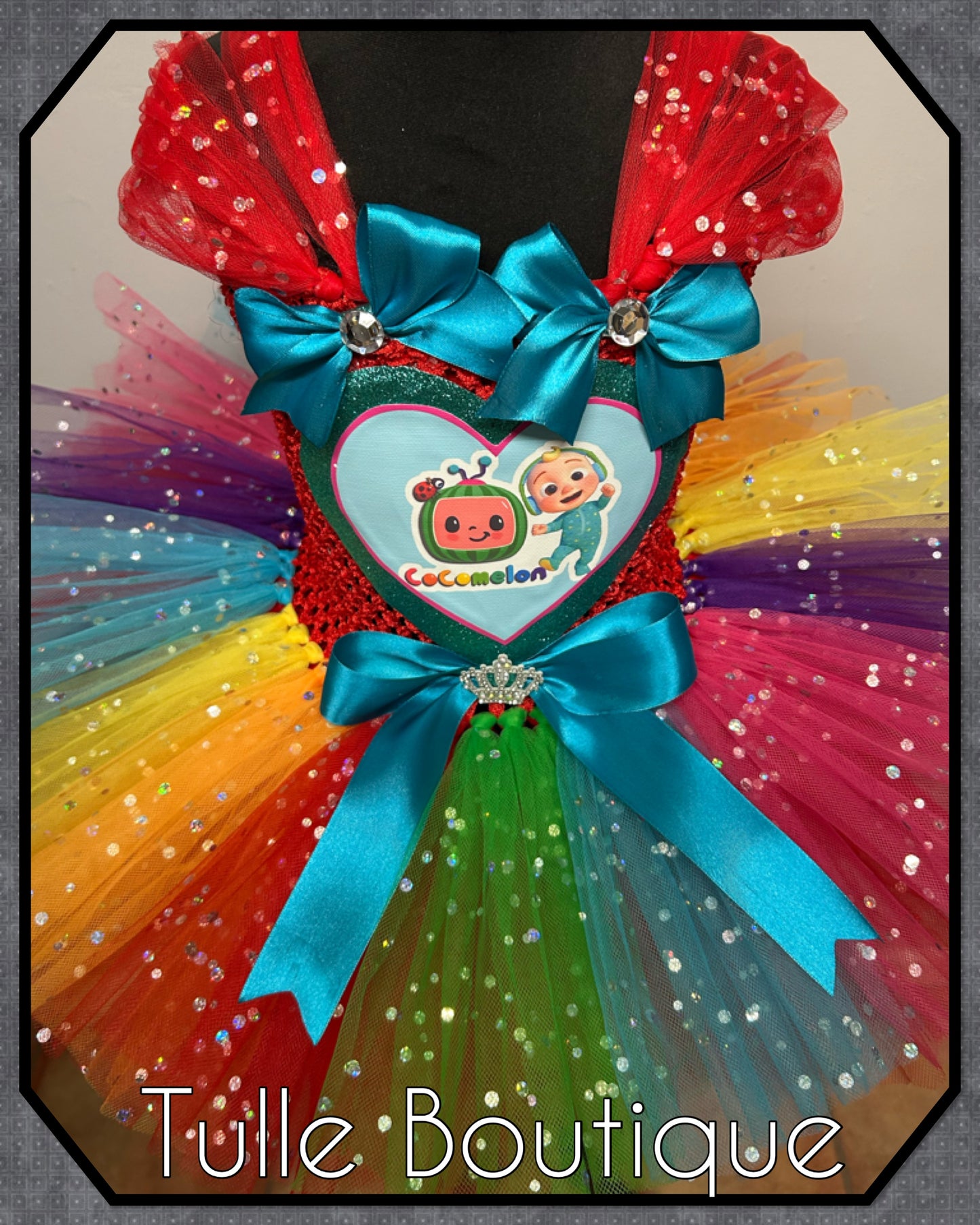 Cocomelon personalized rainbow birthday tutu dress