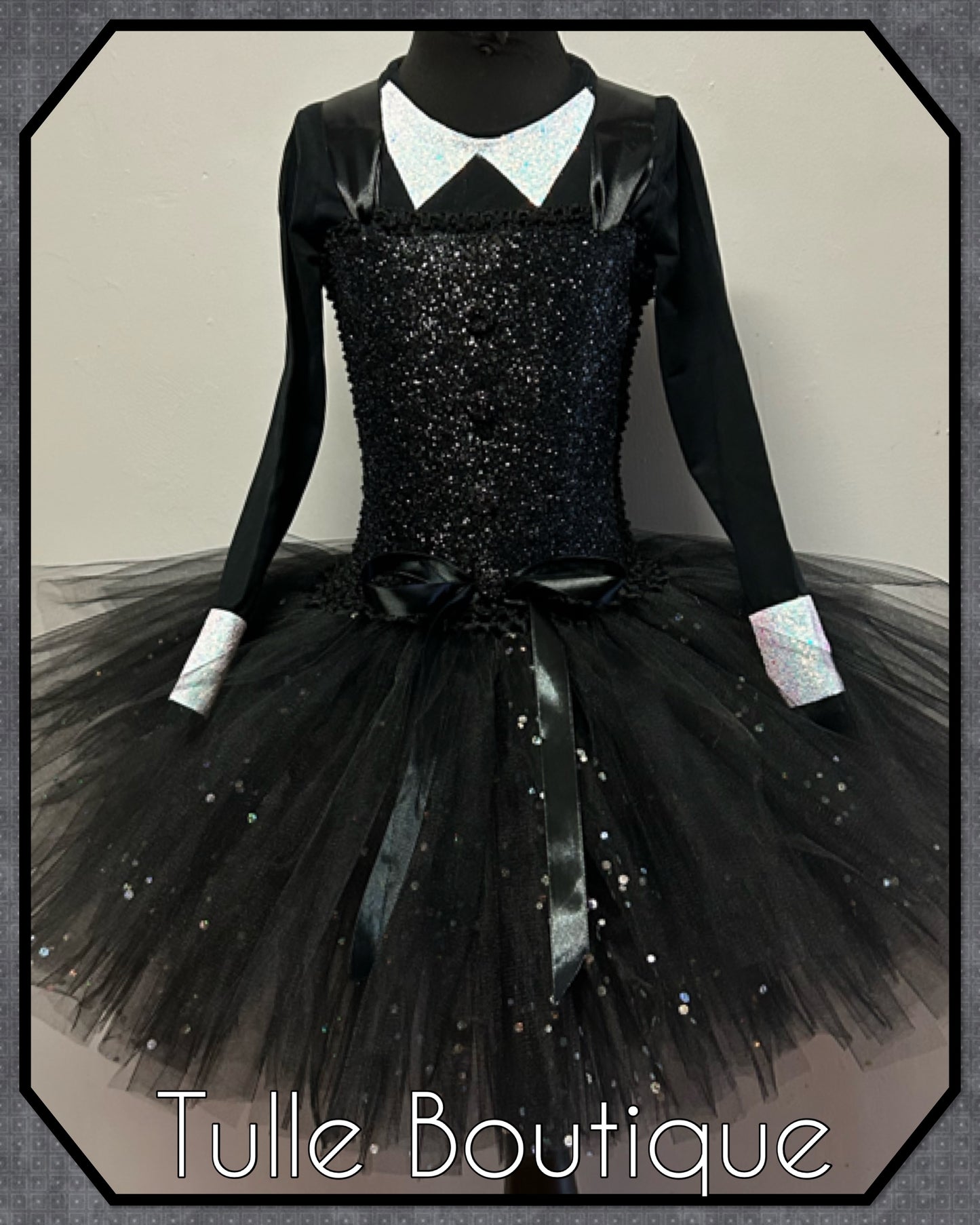 Wednesday Addams halloween birthday party tutu dress