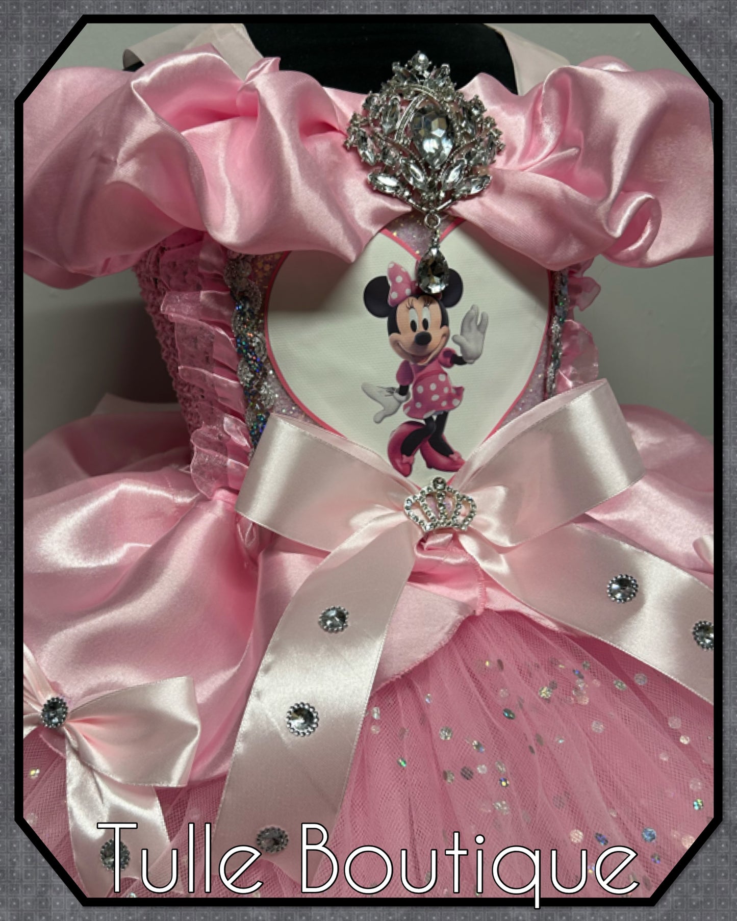 Girls toddlers Minnie Mouse baby pink ballgown tutu dress party dress