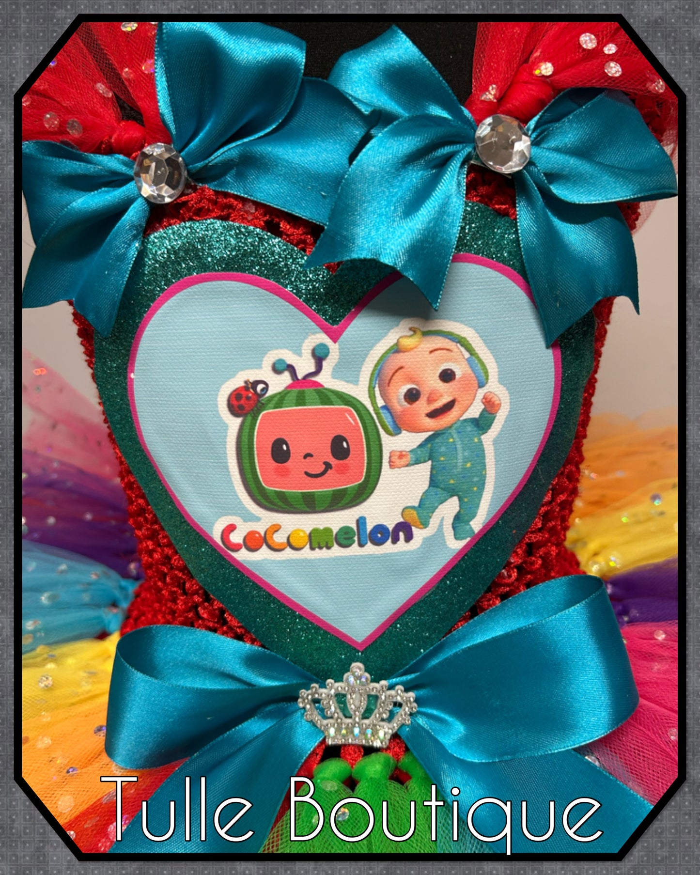 Cocomelon personalized rainbow birthday tutu dress