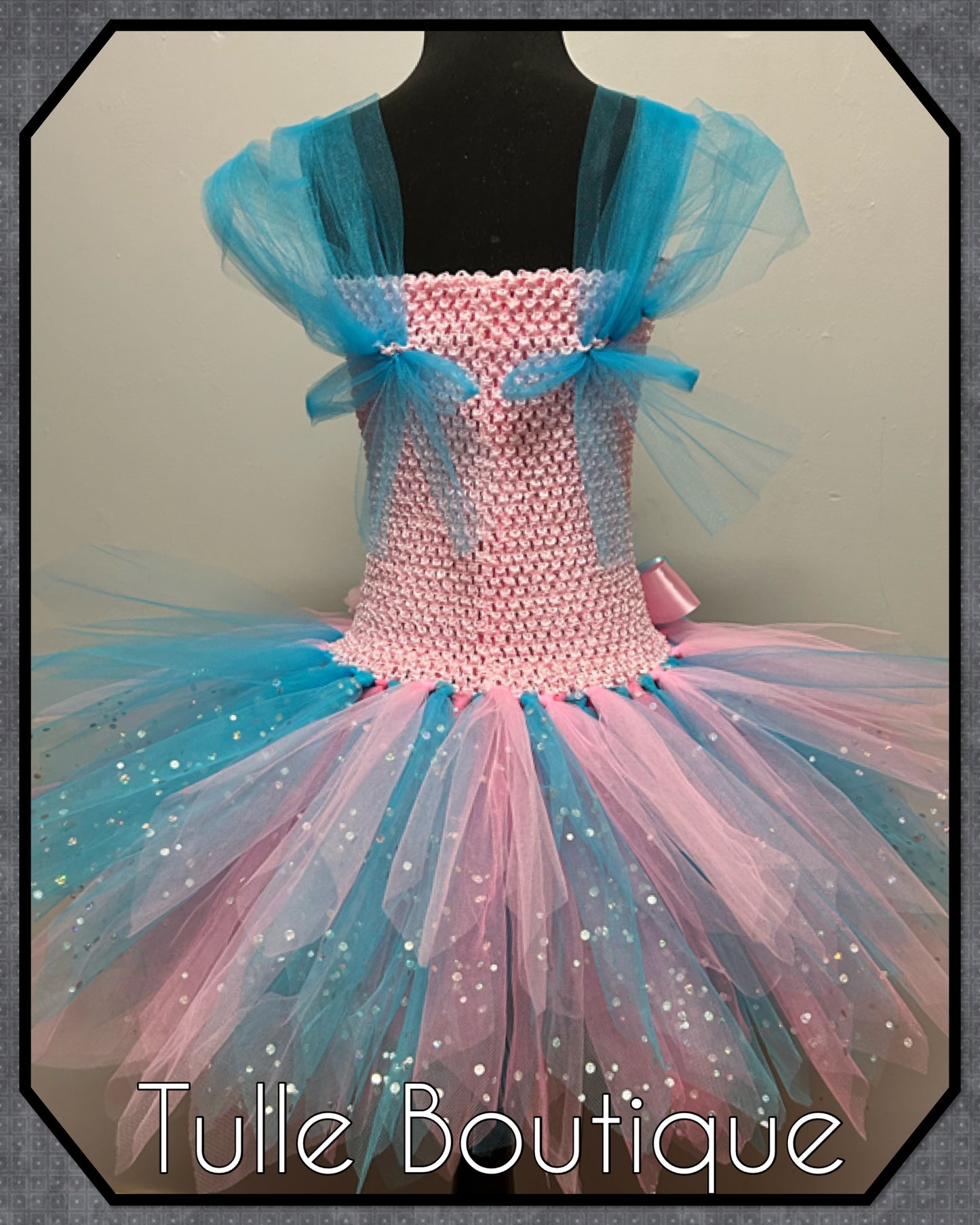 Girls Stitch and Angel themed costume birthday party tutu dress