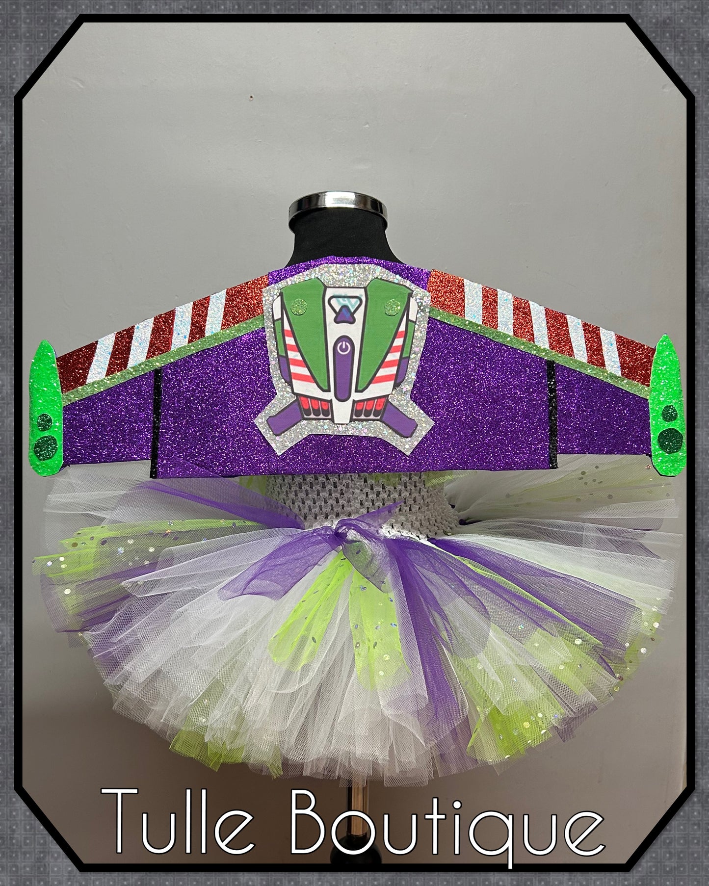 Girls toddlers Toy Story Buzz lightyear Princess ballgown tutu dress Buzz lightyear wings