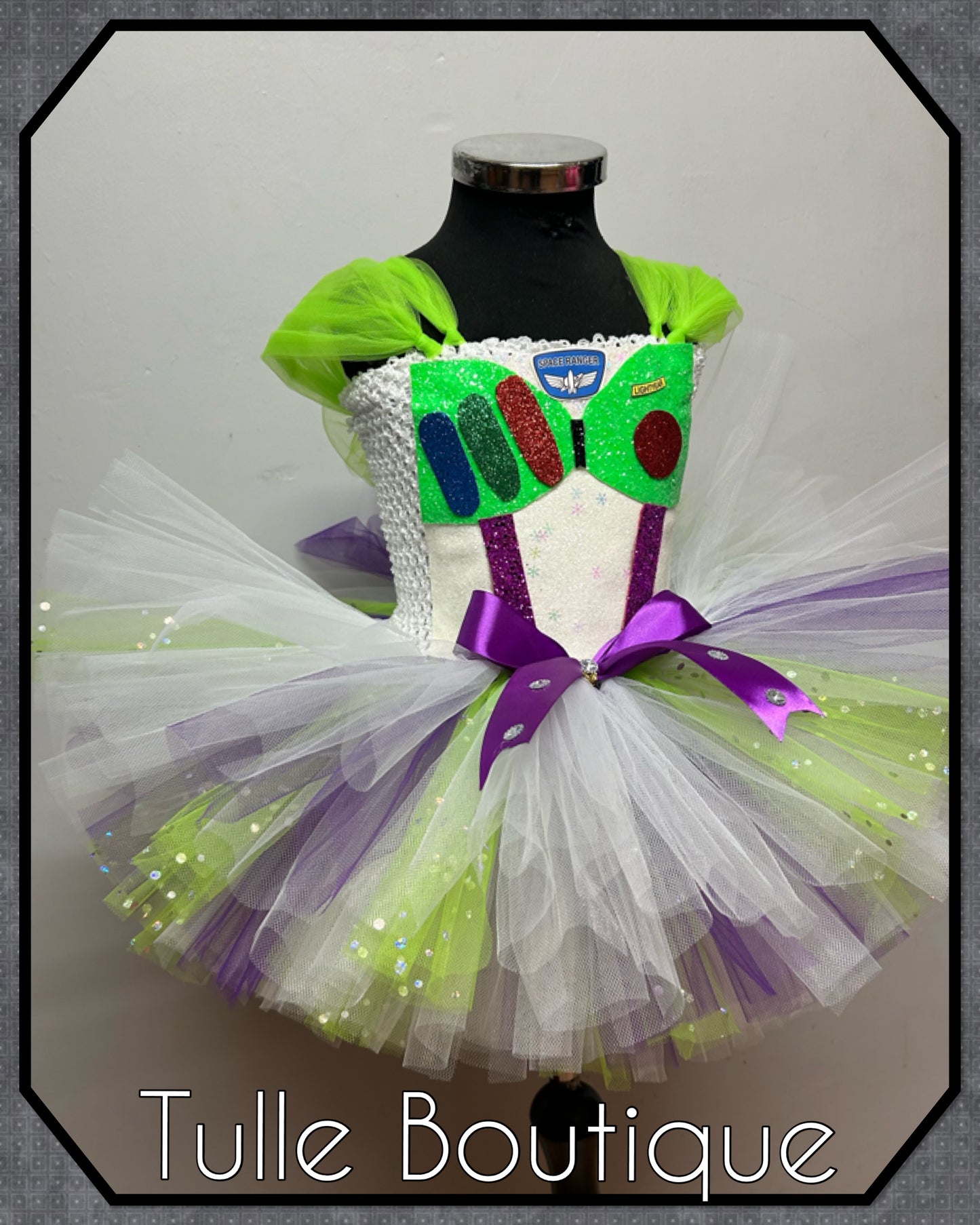 Girls toddlers Toy Story Buzz lightyear Princess ballgown tutu dress Buzz lightyear wings