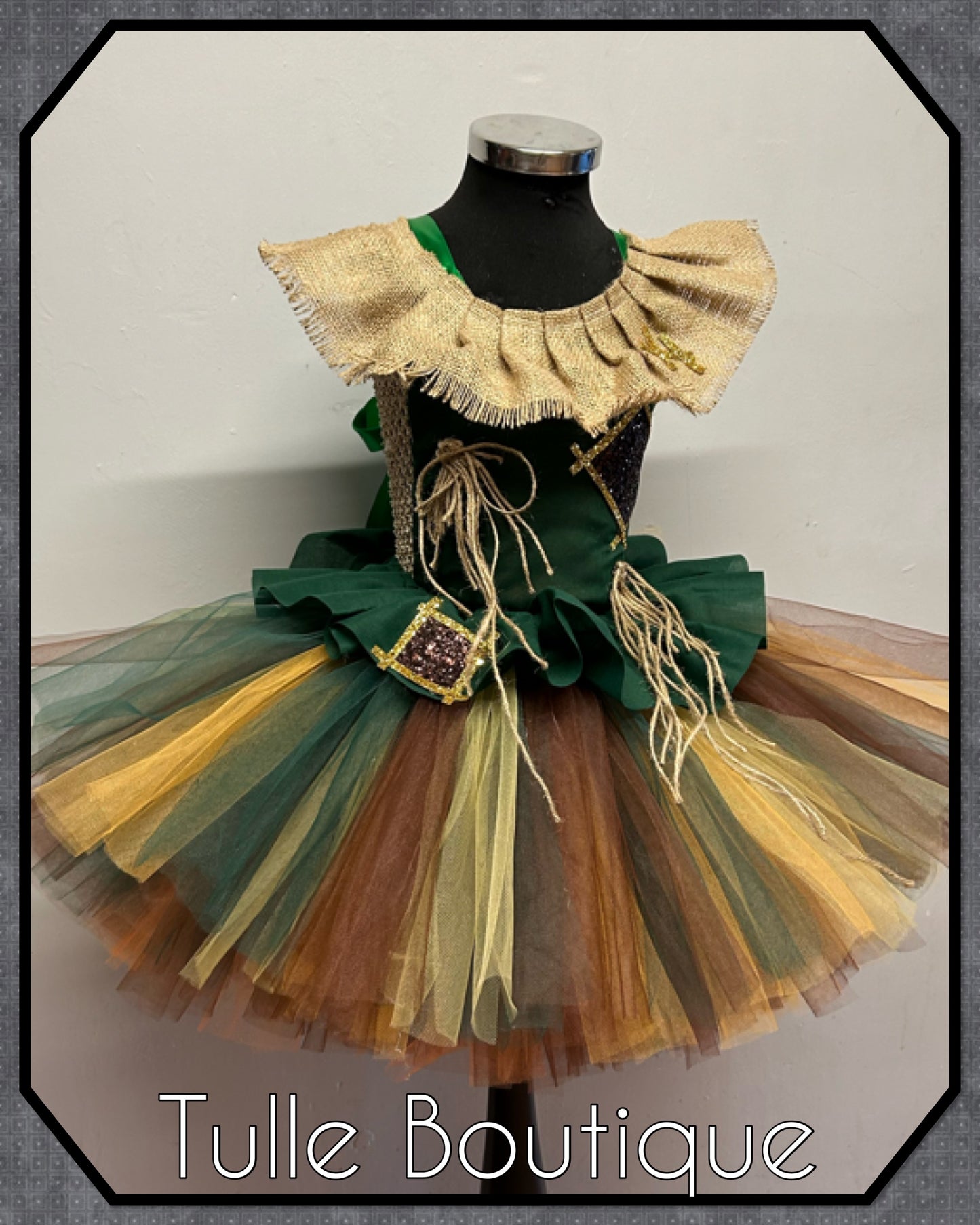 Girls Toddlers Wizard of Oz Scarecrow costume scary Halloween scarecrow tutu dress world book day costume